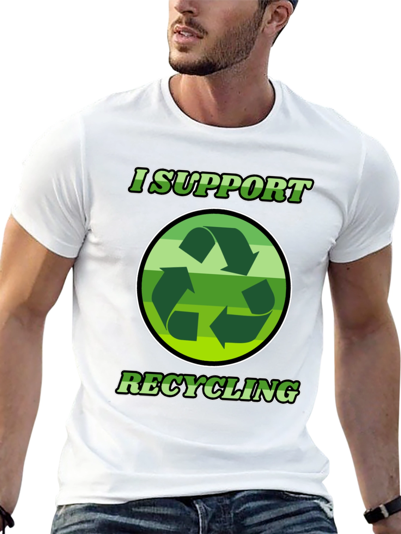 I Support Recycling T-Shirt - Eco-Friendly Design