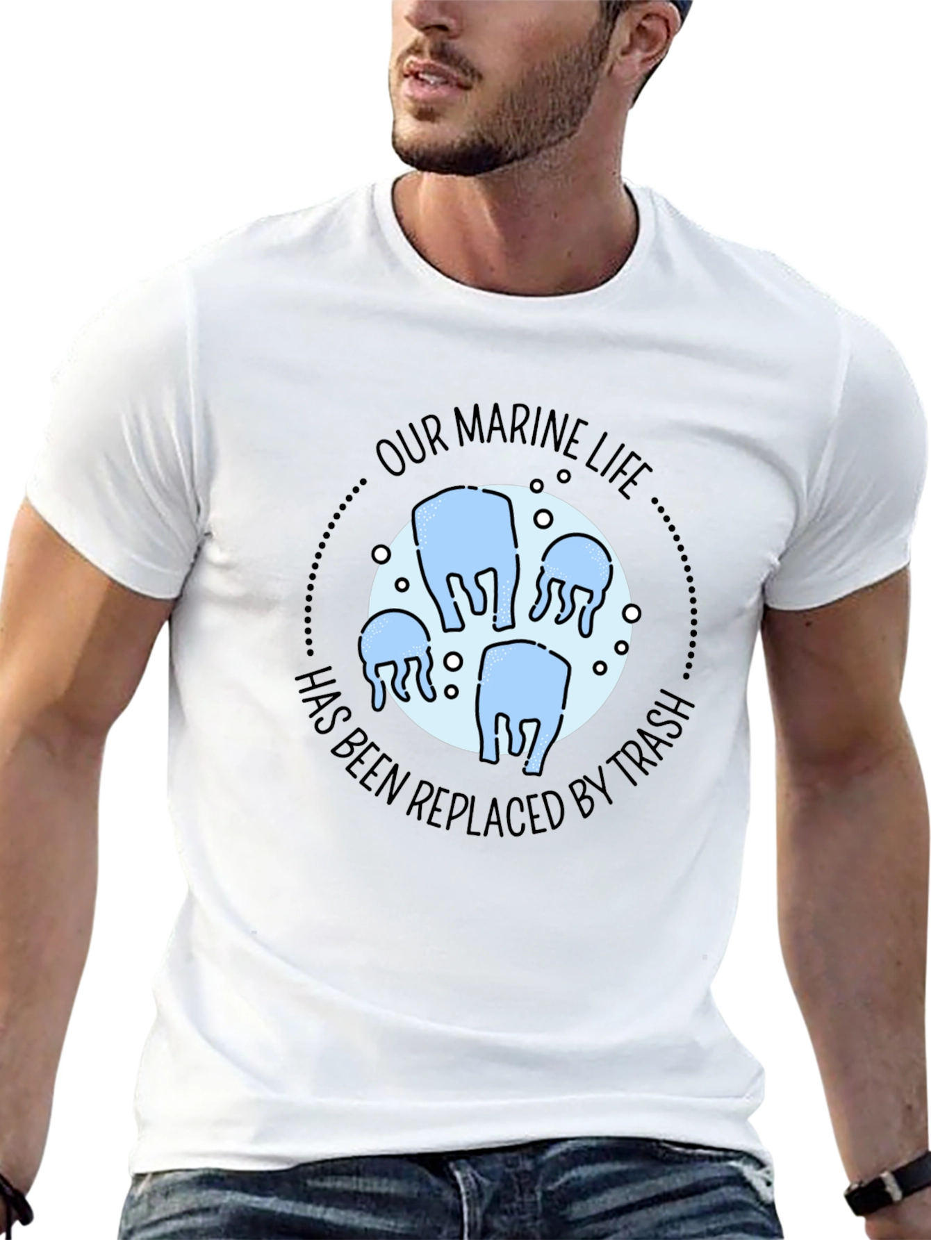 Marine Life Trash T-Shirt - Ocean Conservation Tee