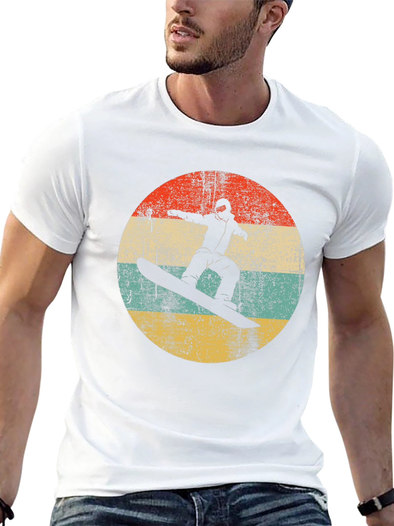 Retro Snowboarder Graphic Tee - Black