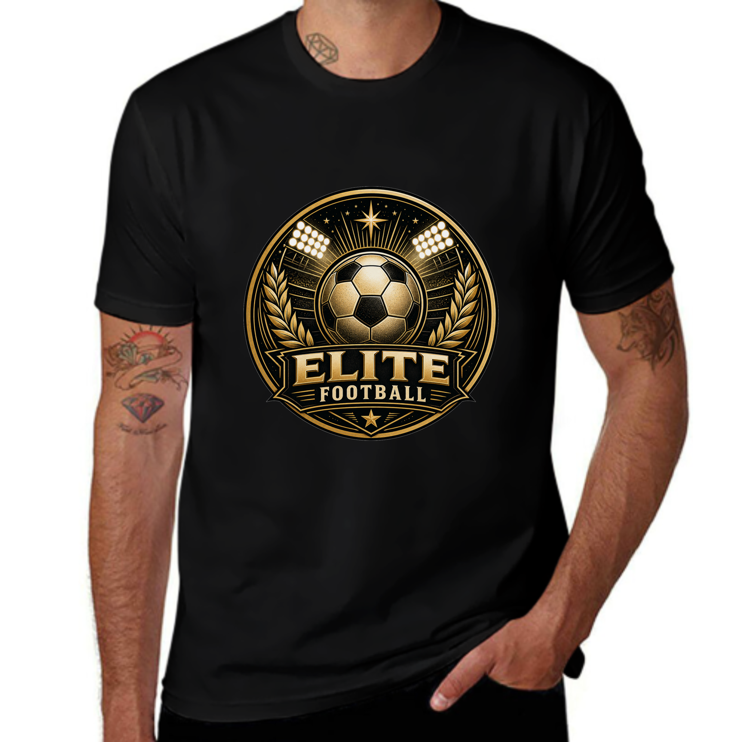 Soccer Fan Pick Elite Football Gold Crest Tee