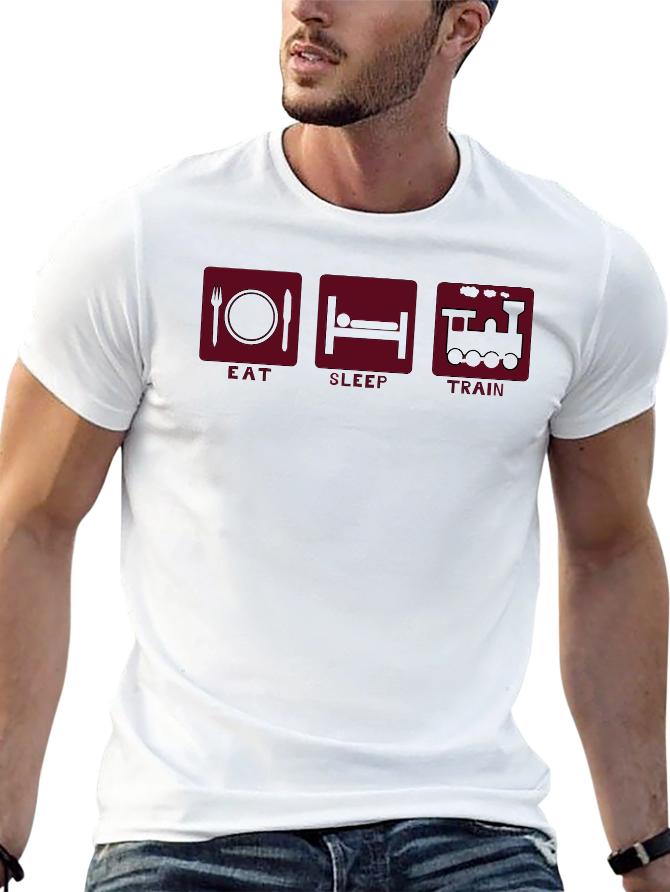 Eat Sleep Train Graphic Tee - Train Lovers T-Shirt