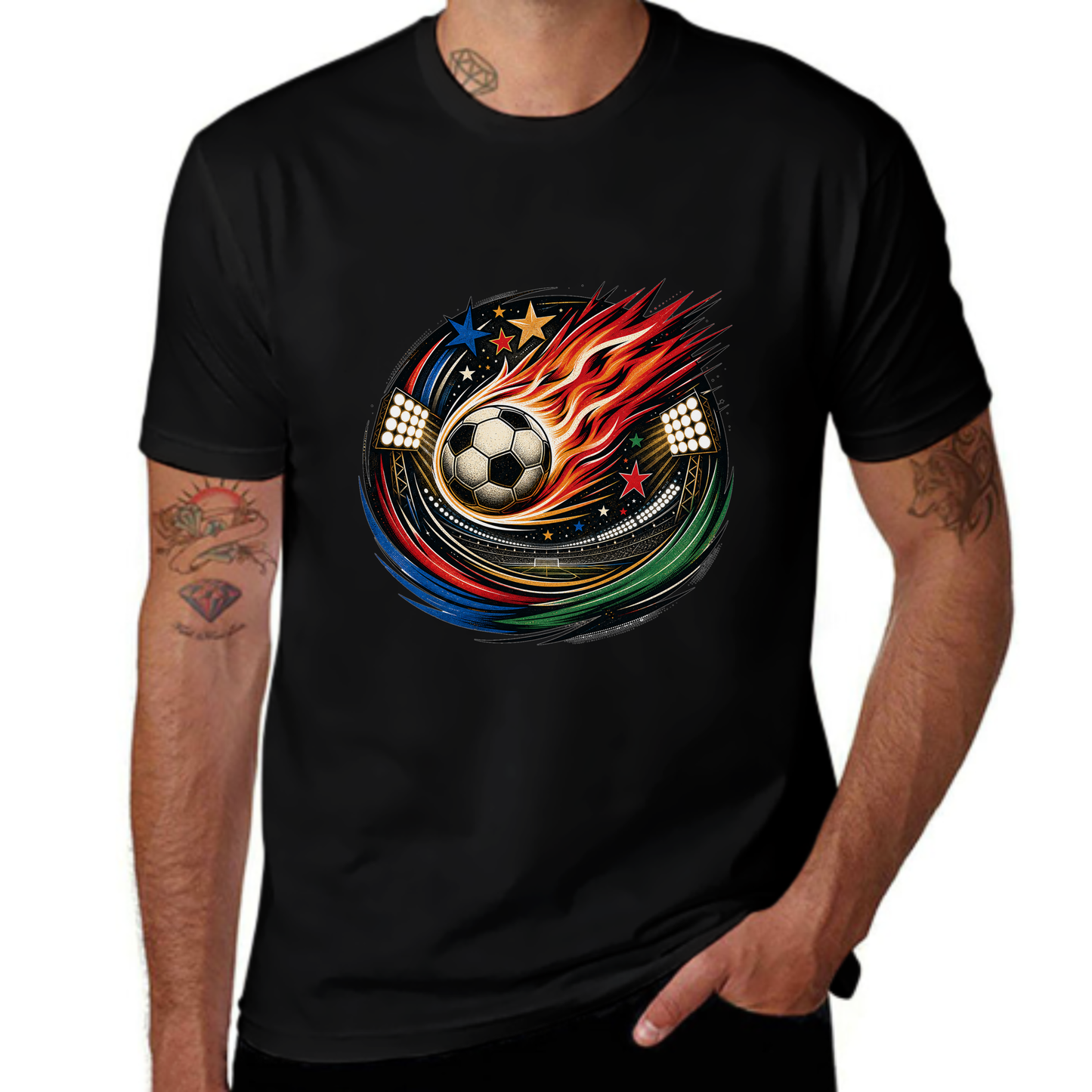 Team Spirit Flame Orbit Soccer Graphic Tee
