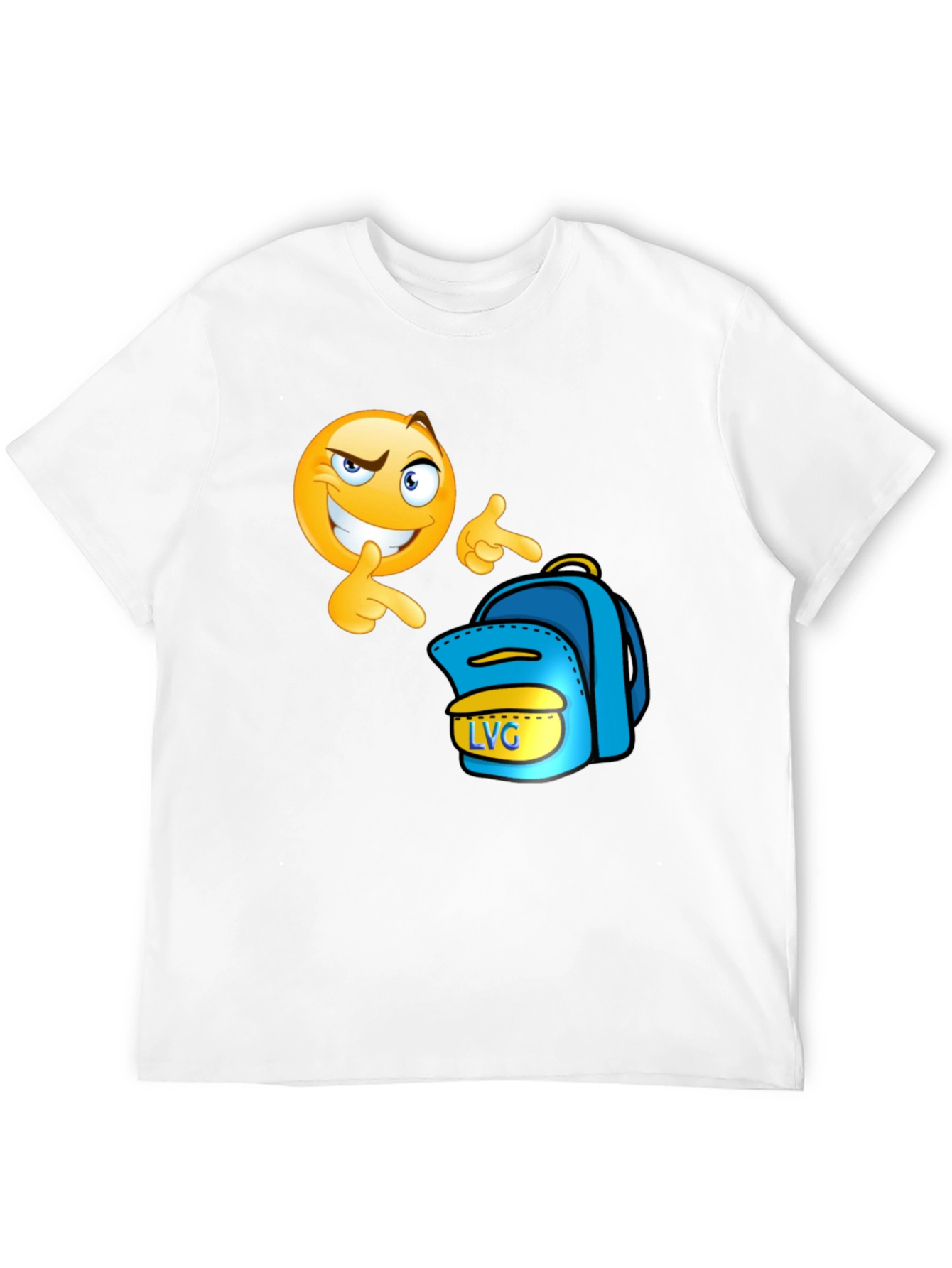 Emoji Backpack Pointer Black T-Shirt