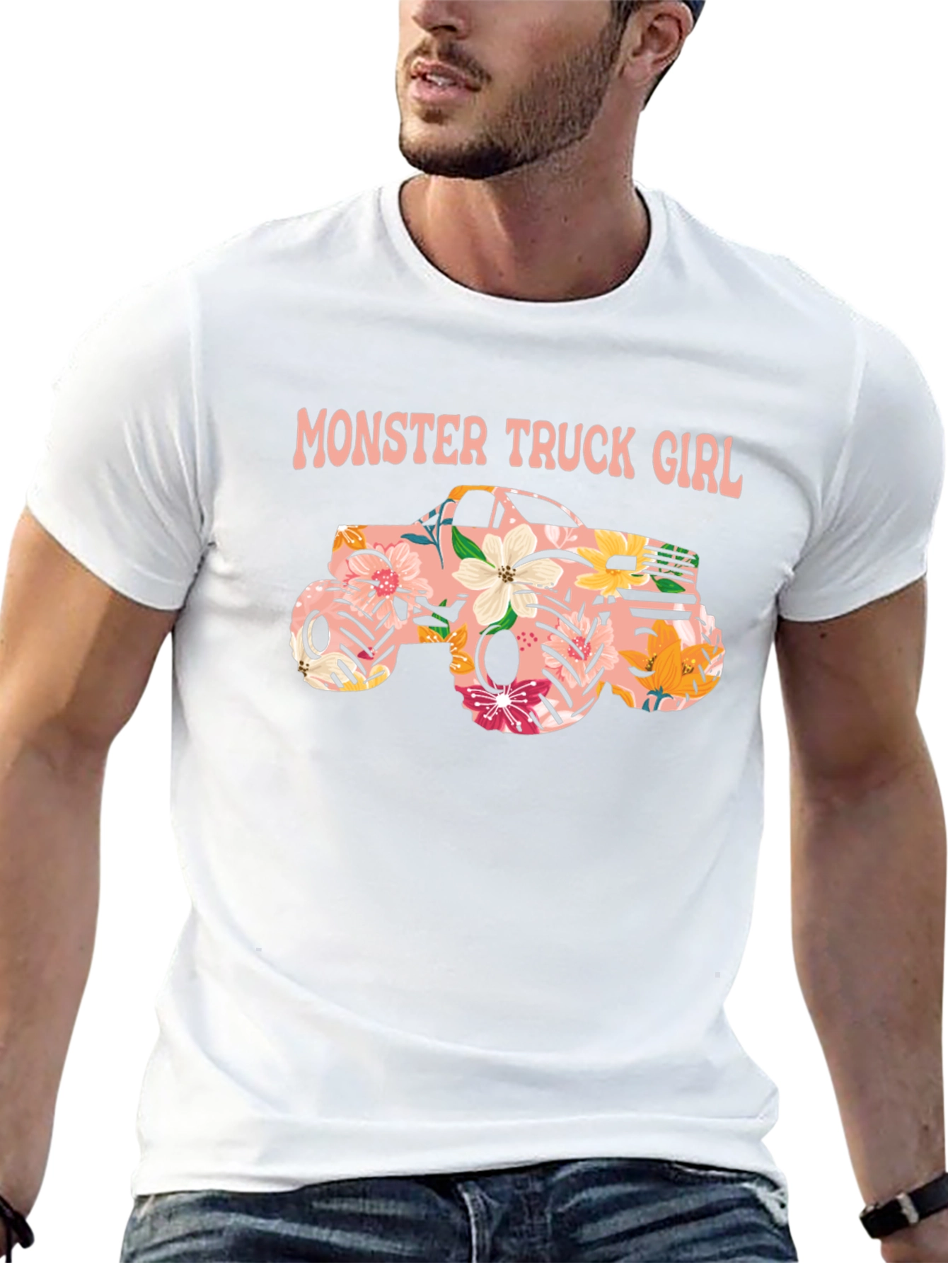 Monster Truck Girl Black Graphic Tee