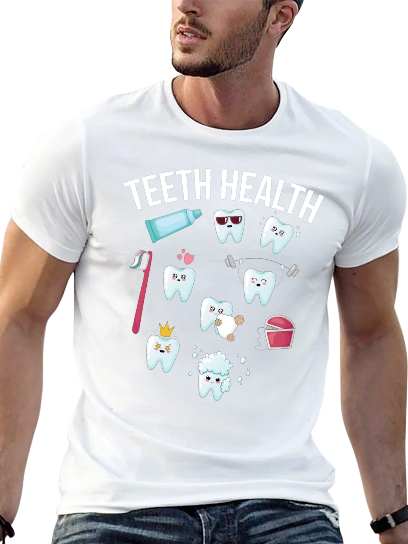 Teeth Health Graphic T-Shirt - Black Cotton Tee
