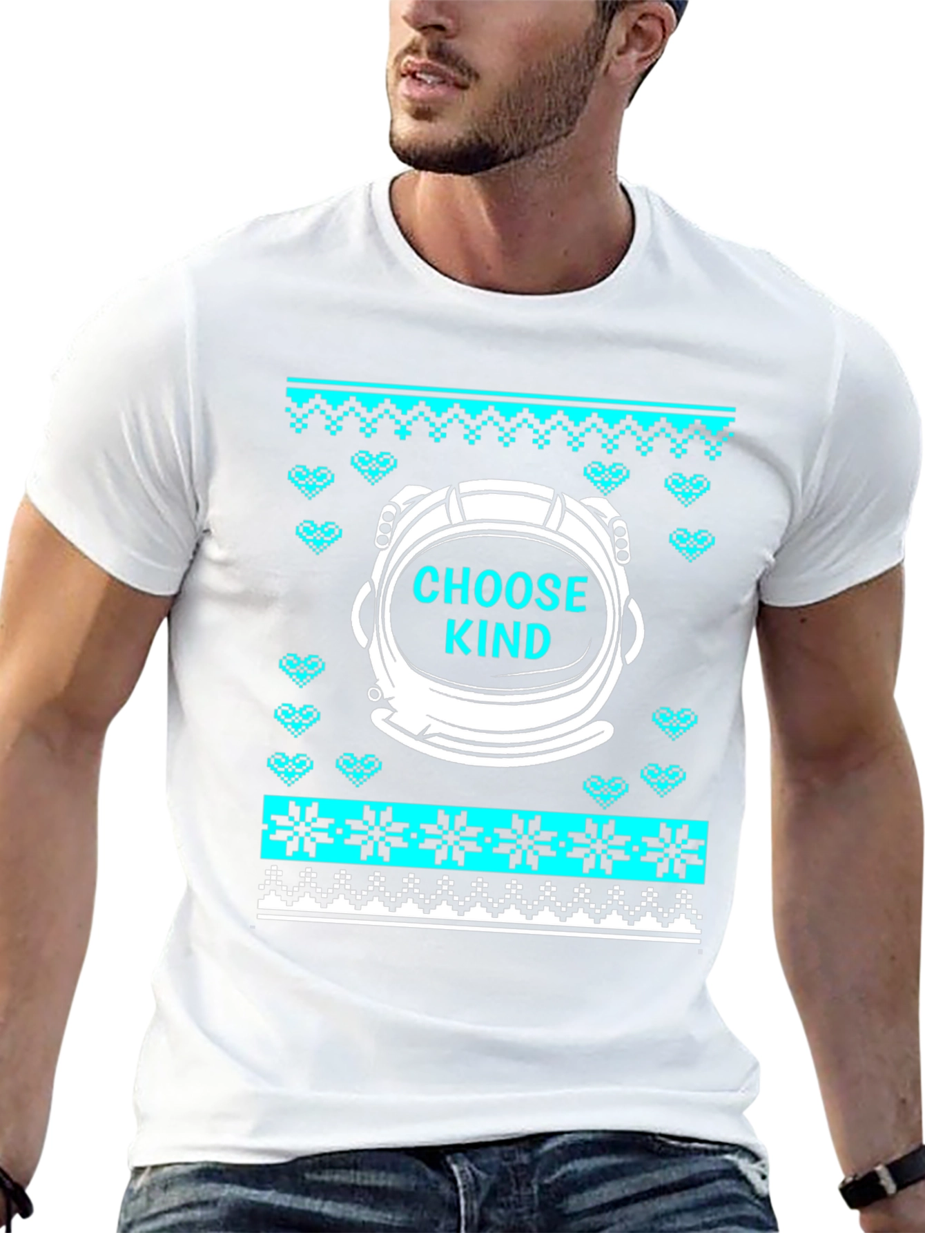 Choose Kind Astronaut Ugly Christmas Sweater T-Shirt