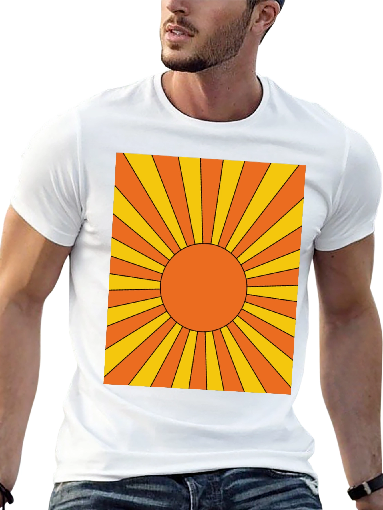 Retro Sunburst Graphic Tee - Black