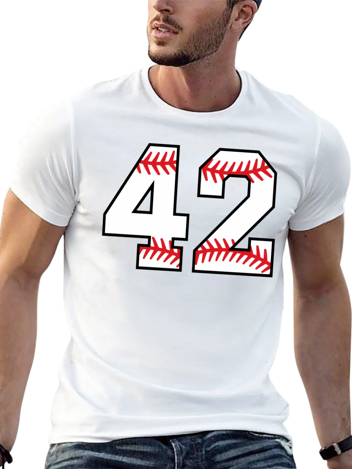 Baseball Number 42 Black T-Shirt