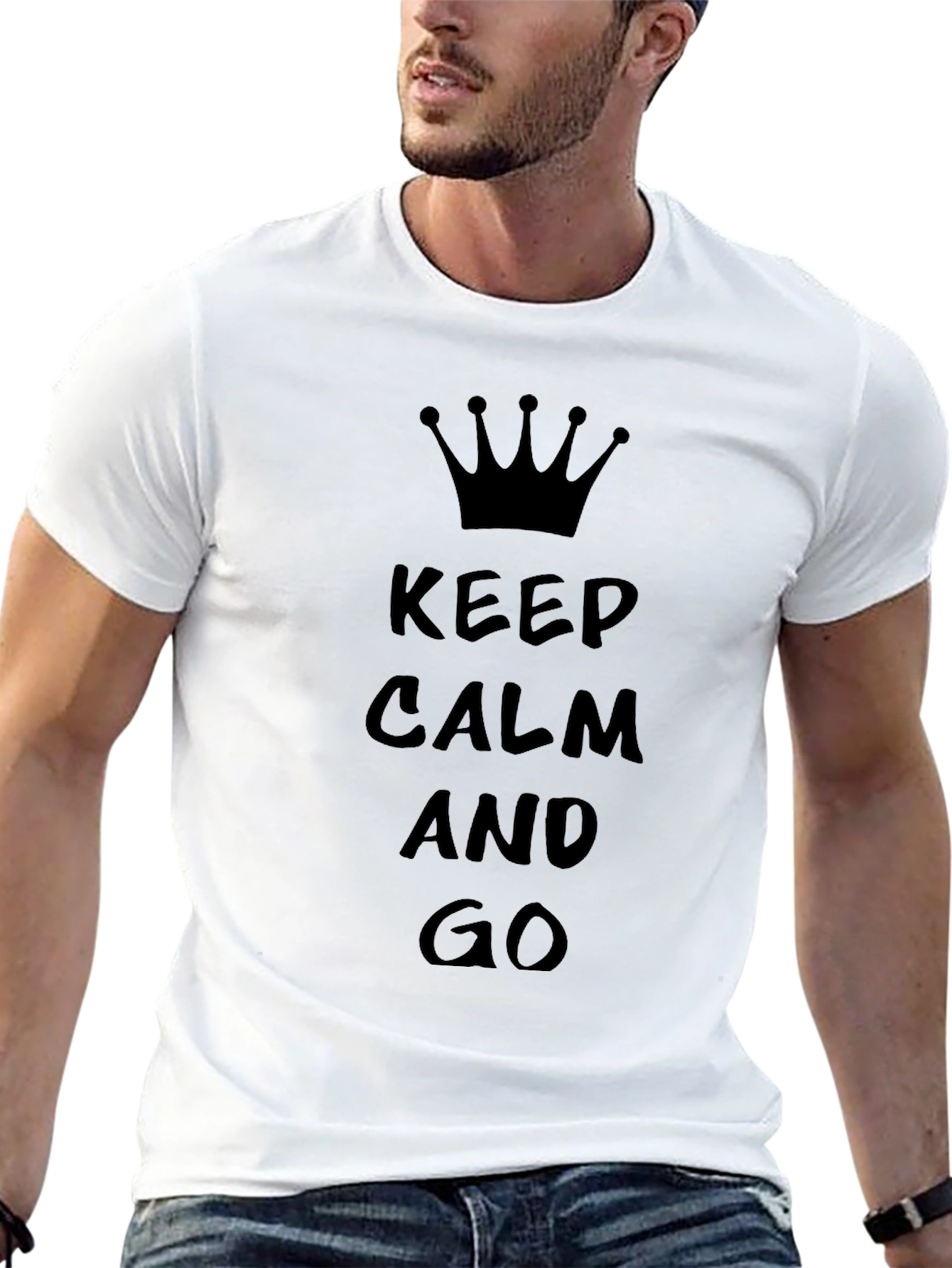 Keep Calm and Go T-Shirt - Black Graphic Tee