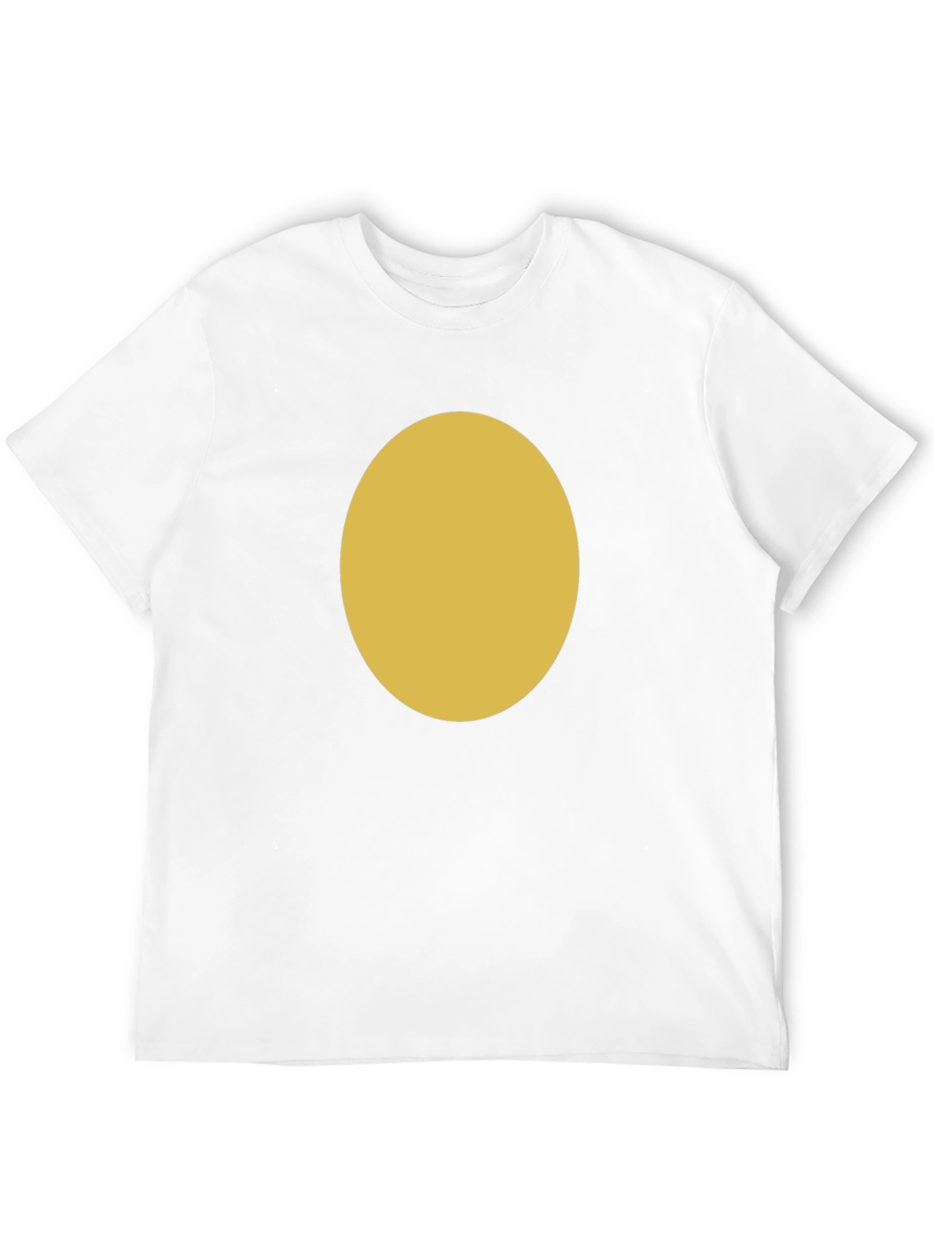 Minimalist Black T-Shirt with Gold Oval Design
