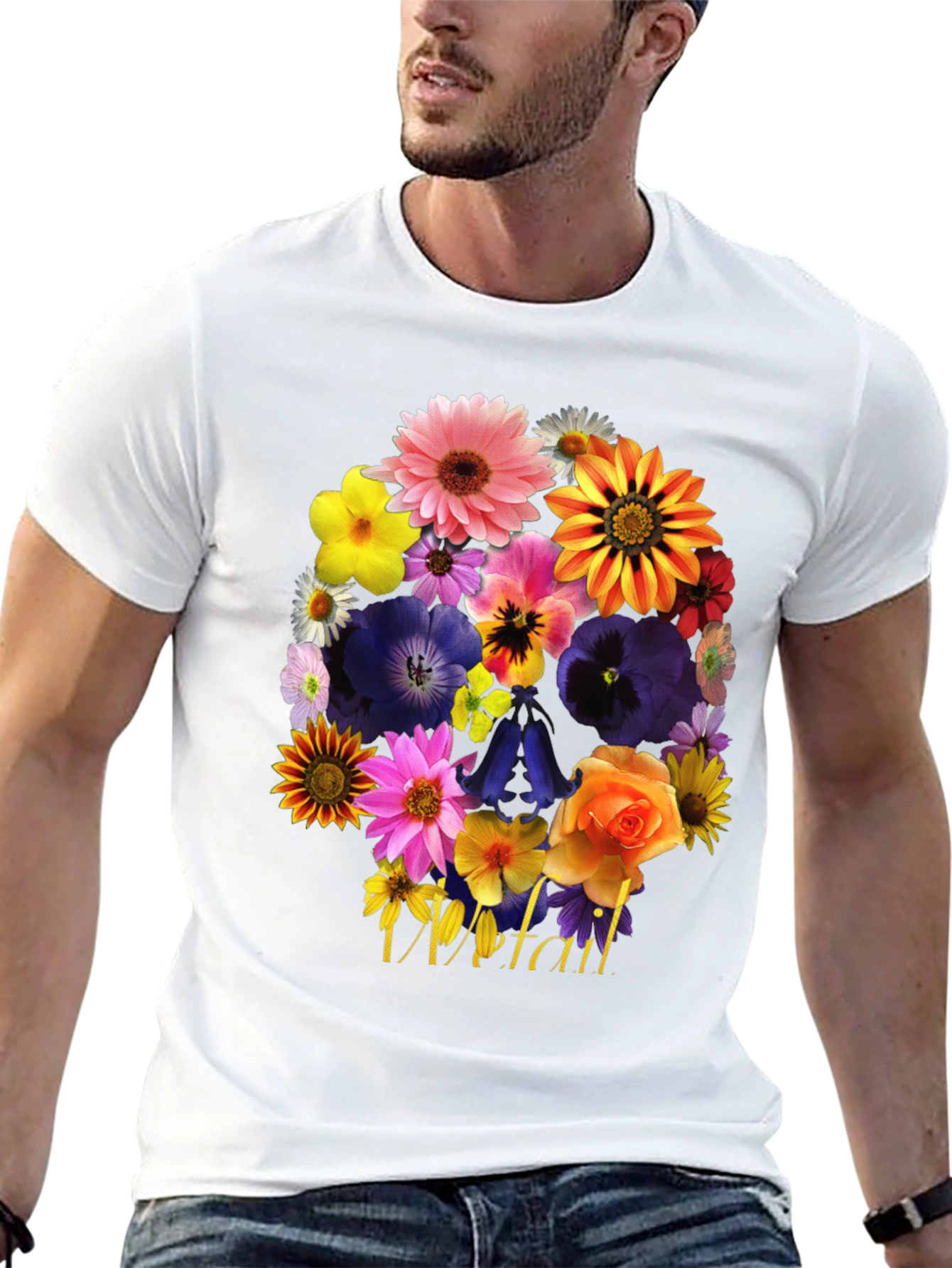 Floral Skull T-Shirt - Unique Graphic Tee