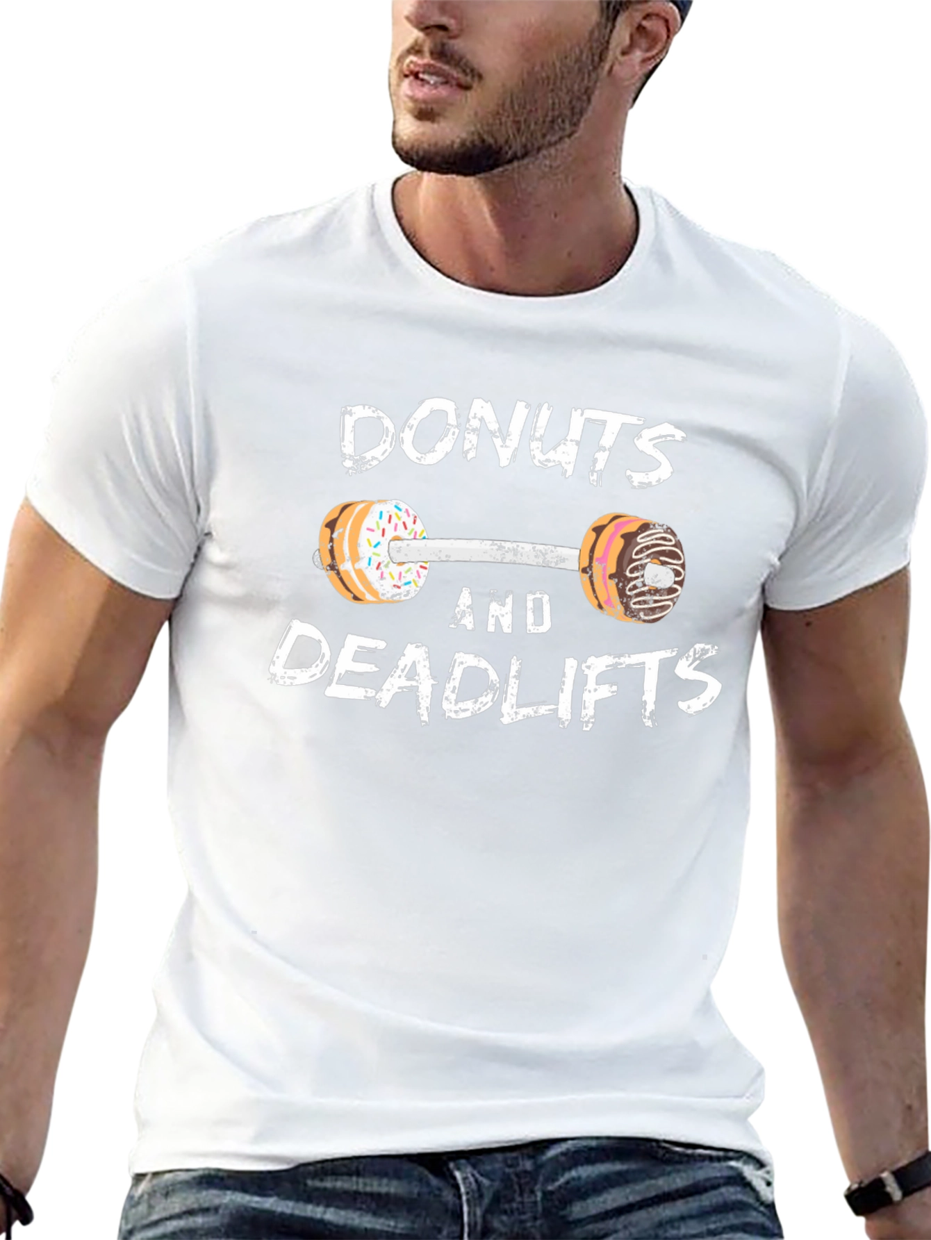 Donuts and Deadlifts Funny Workout Gym T-Shirt