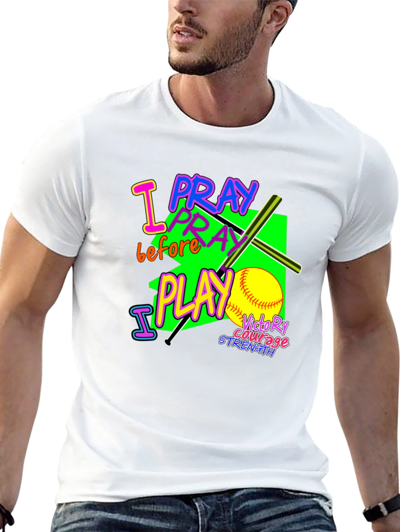 I Pray Before I Play Graphic T-Shirt