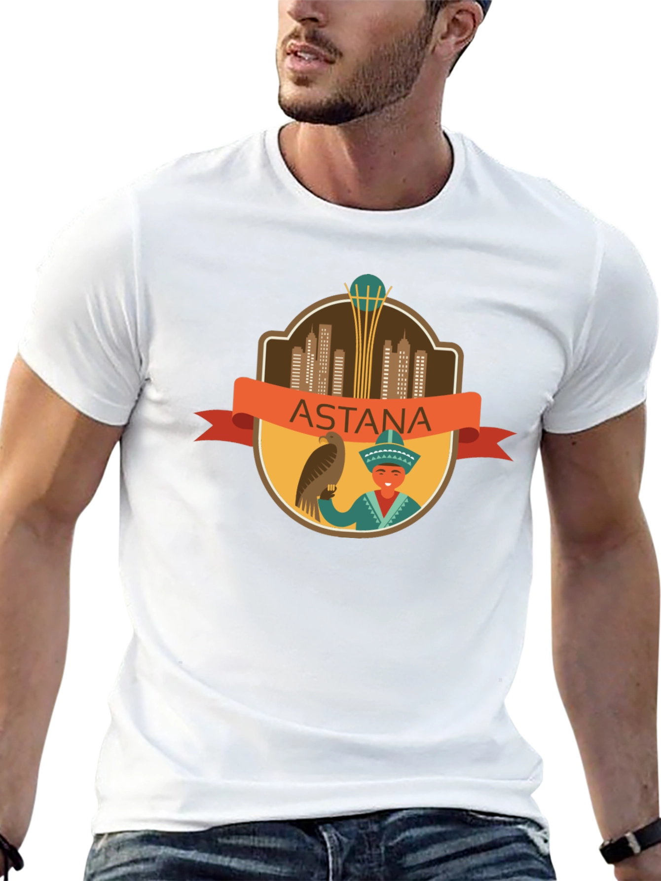 Astana City T-Shirt - Black Cotton Graphic Tee