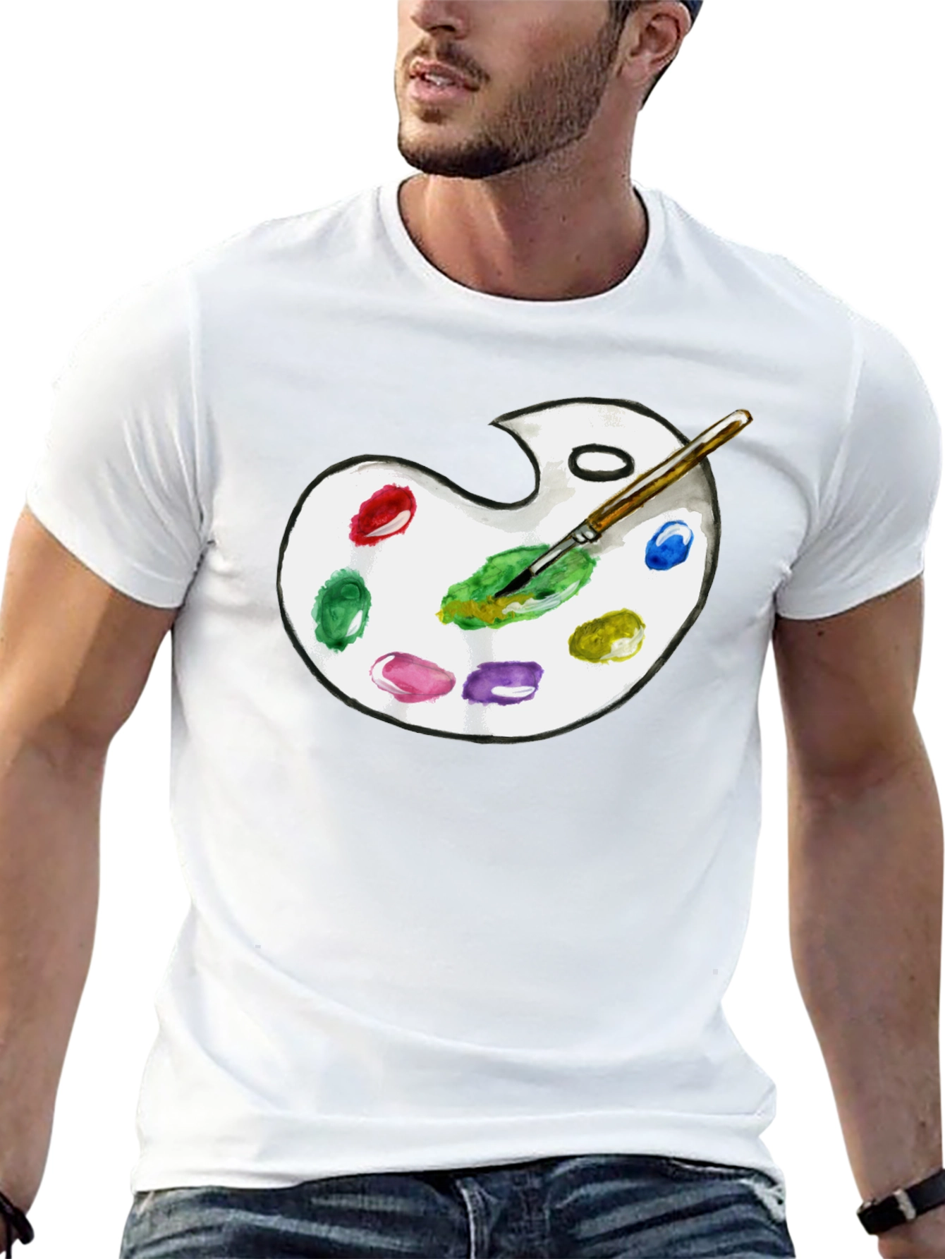 Artist Palette Graphic T-Shirt - Black Cotton Tee