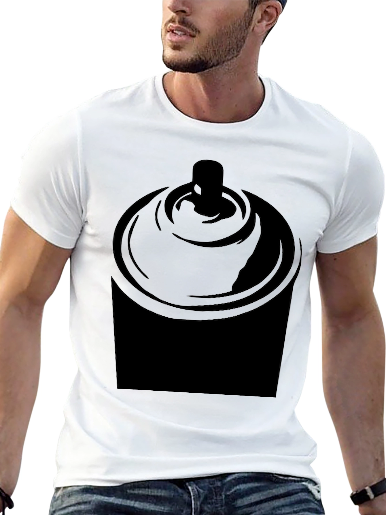 Spray Paint Can Graphic T-Shirt - Black