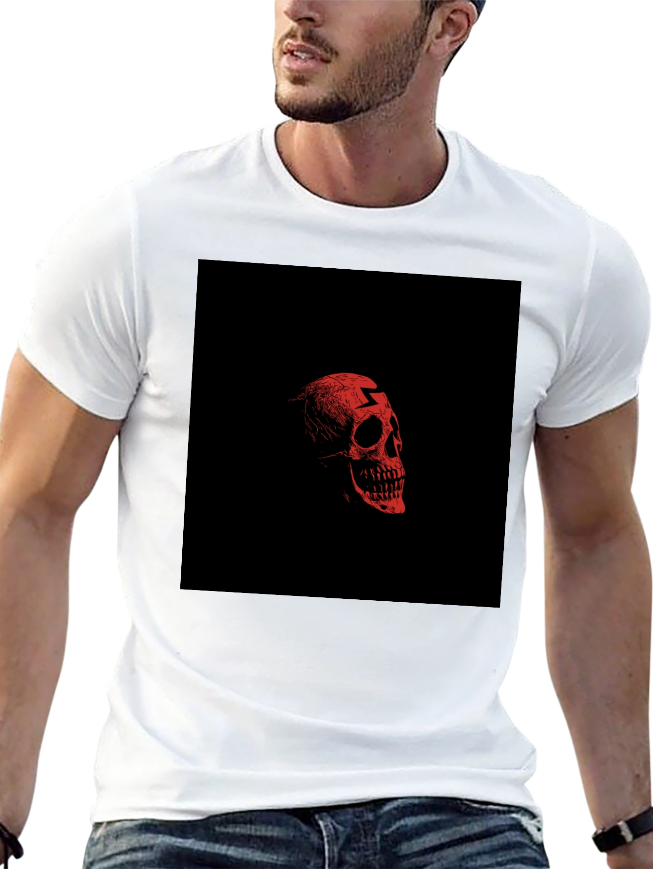 Edgy Skull Graphic Black T-Shirt for Men