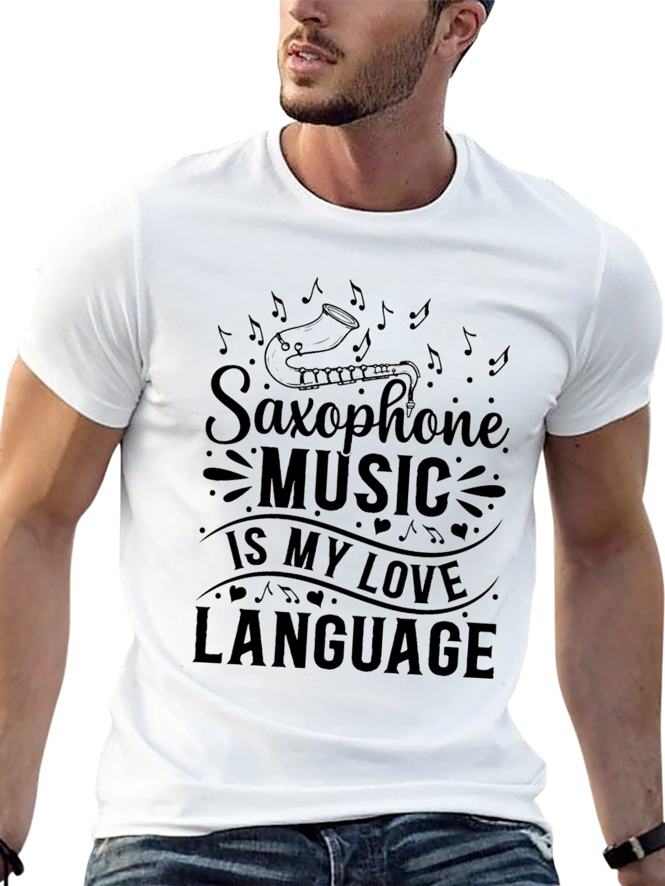 Saxophone Music is My Love Language Graphic T-Shirt