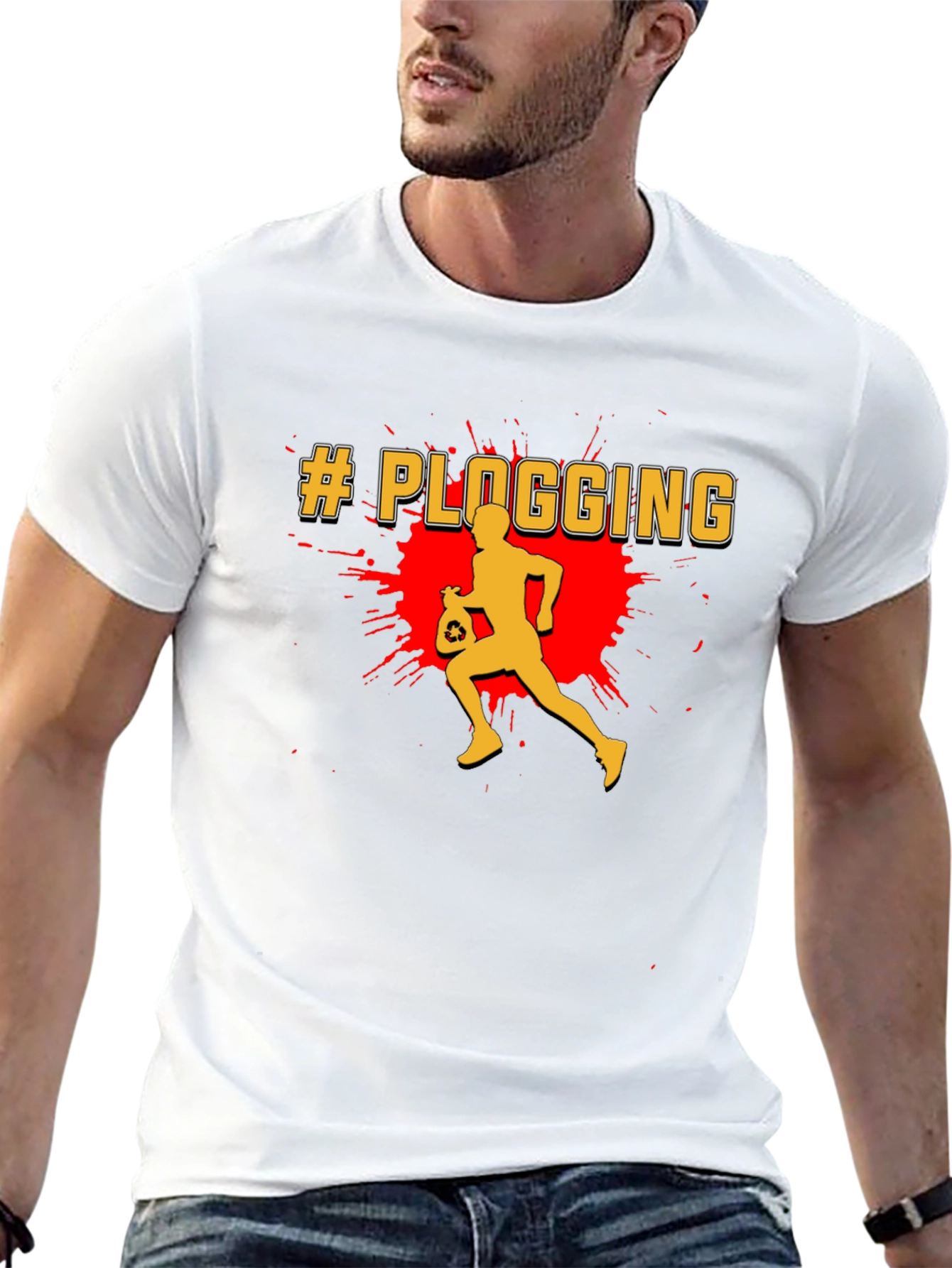 Plogging T-Shirt - Run & Recycle Tee