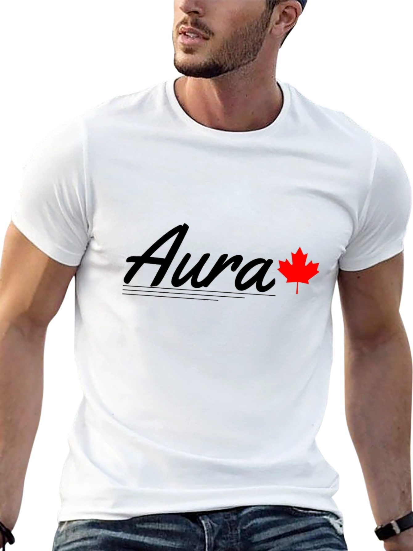 Aura Maple Leaf Graphic Tee - Black
