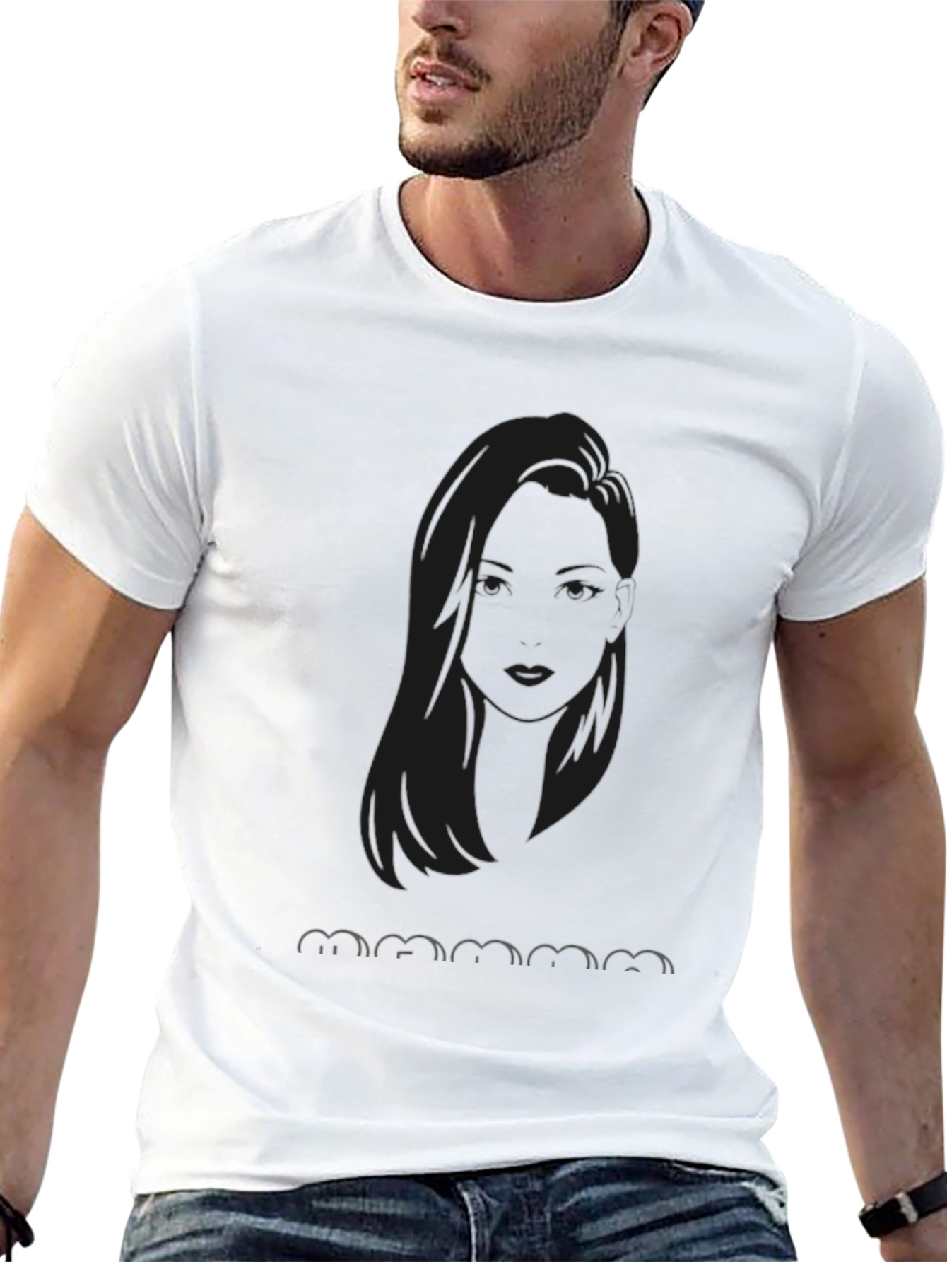Black Graphic Tee - Mamma Mia Silhouette Design