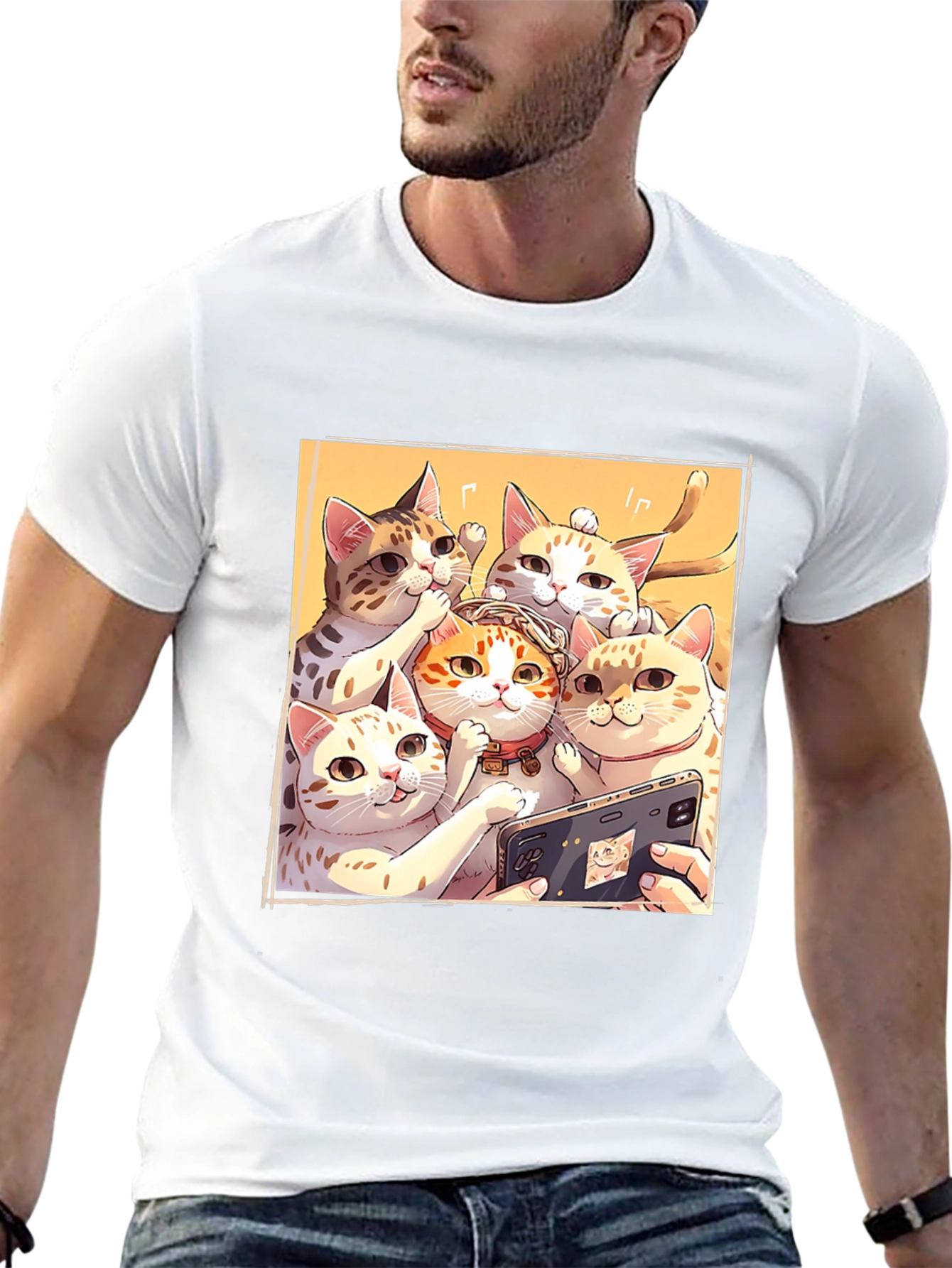 Cats Taking Selfie Graphic T-Shirt