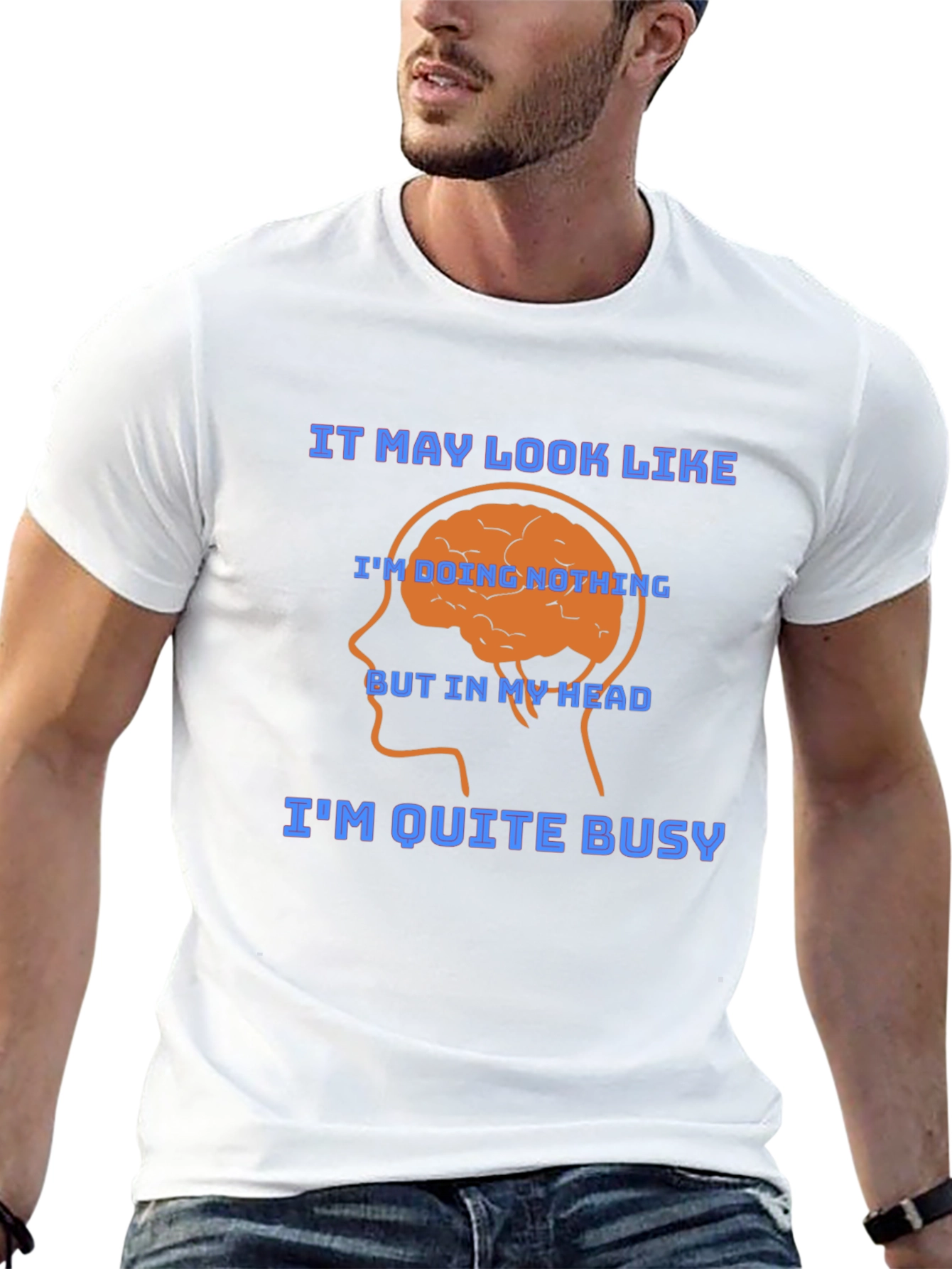 Brainy Thoughtful Funny Graphic T-Shirt