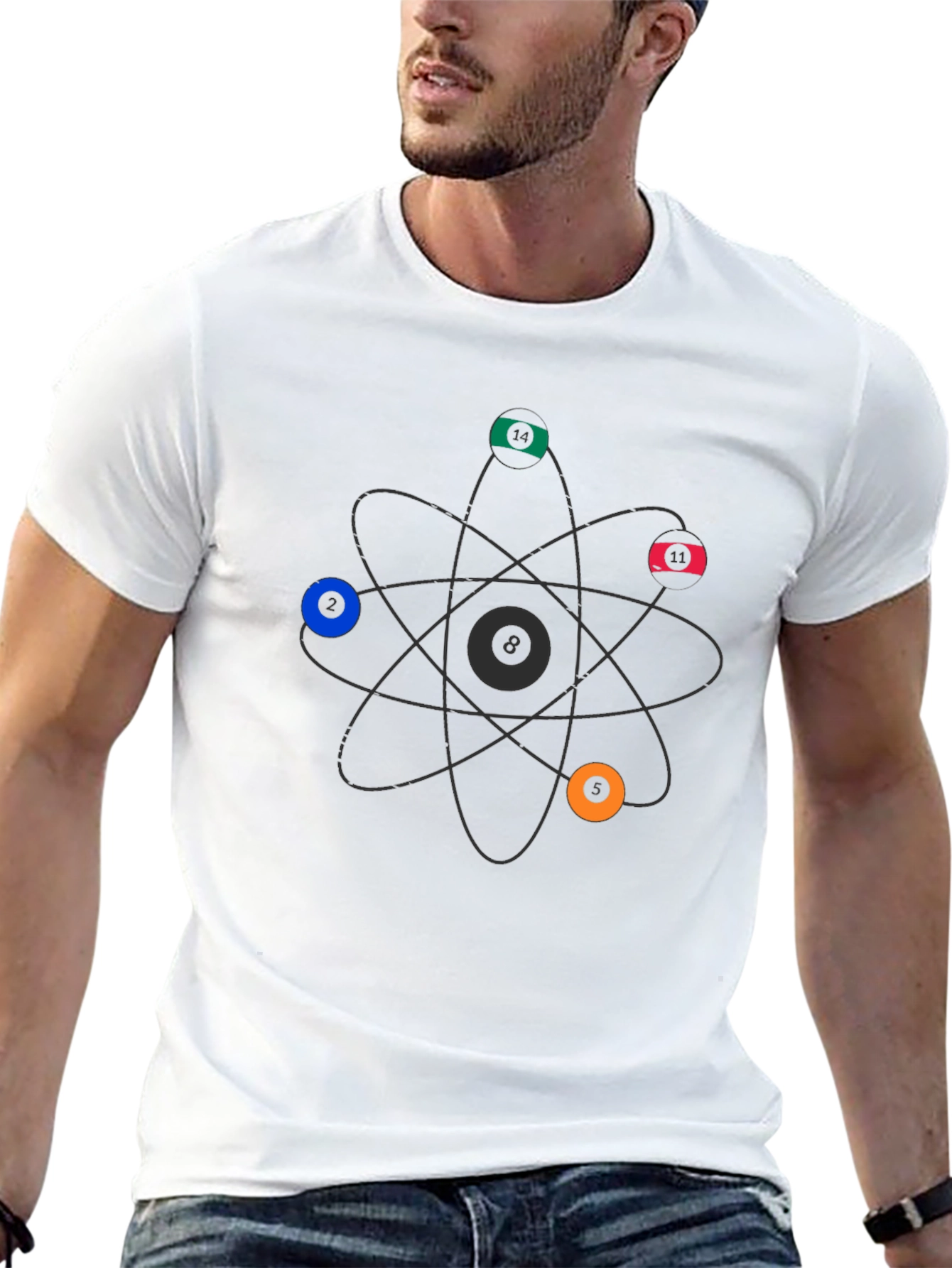Atom Billiard Balls T-Shirt - Science Pool Graphic Tee