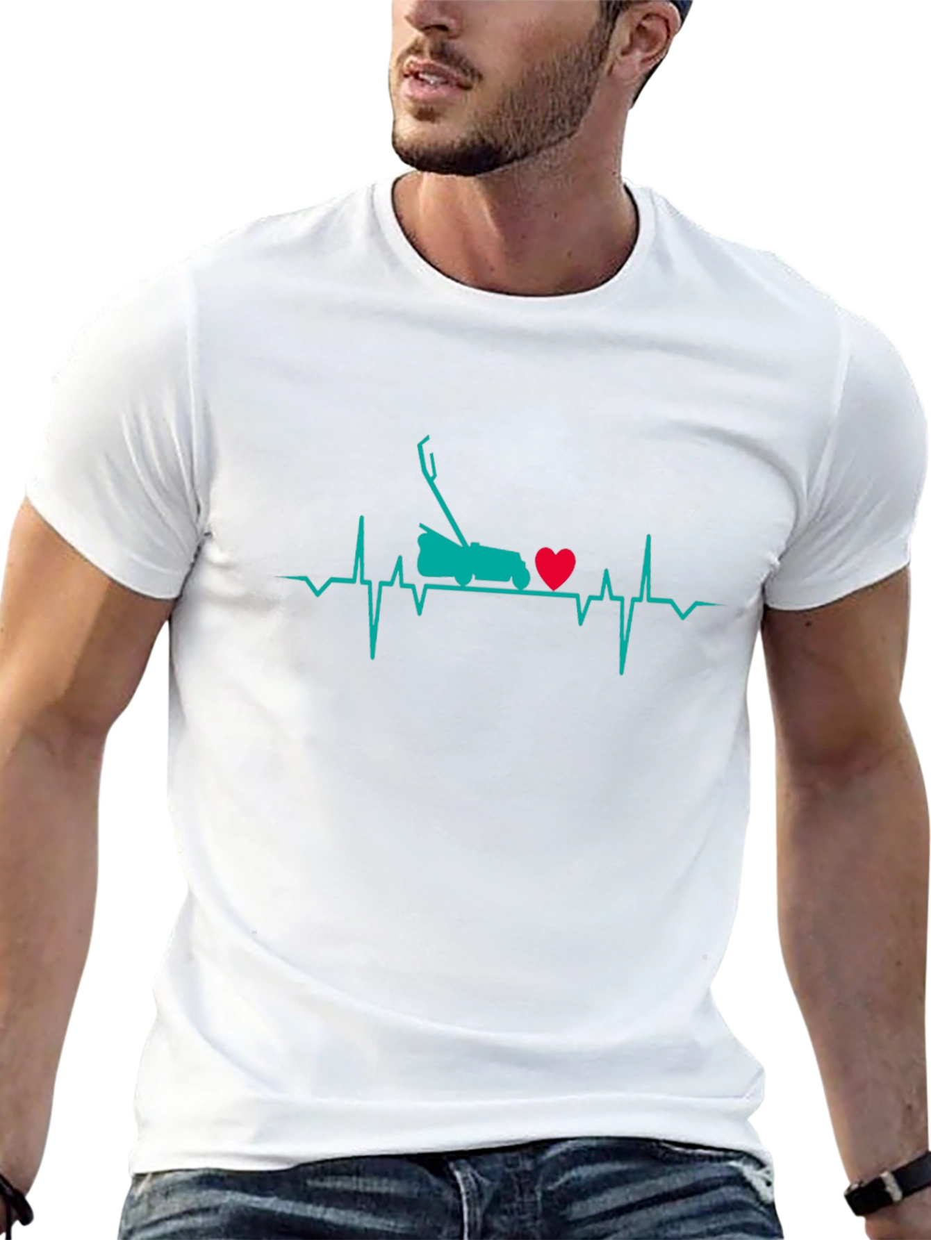 Lawn Mower Heartbeat T-Shirt - Gardener Gift