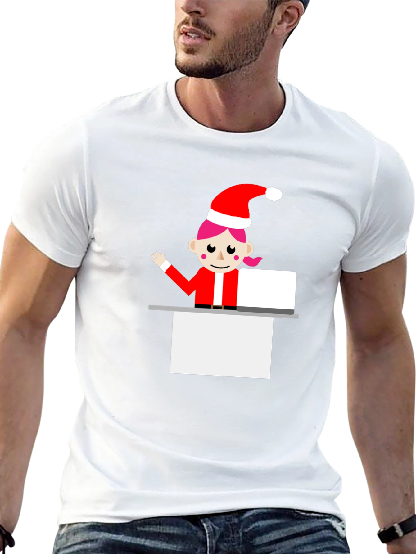 Festive Elf Graphic Tee - Holiday Cheer T-Shirt