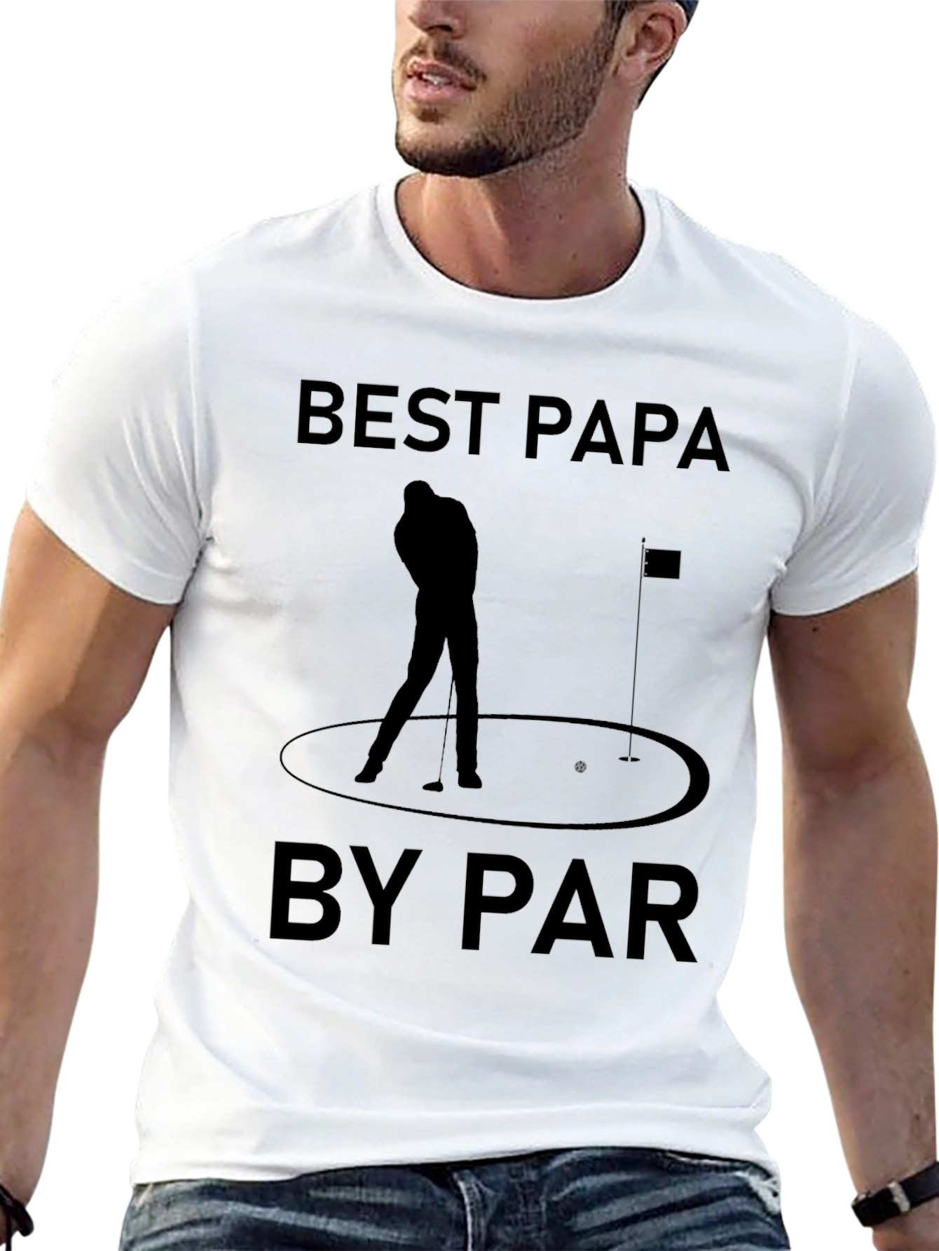 Best Papa by Par Mens Black T-Shirt