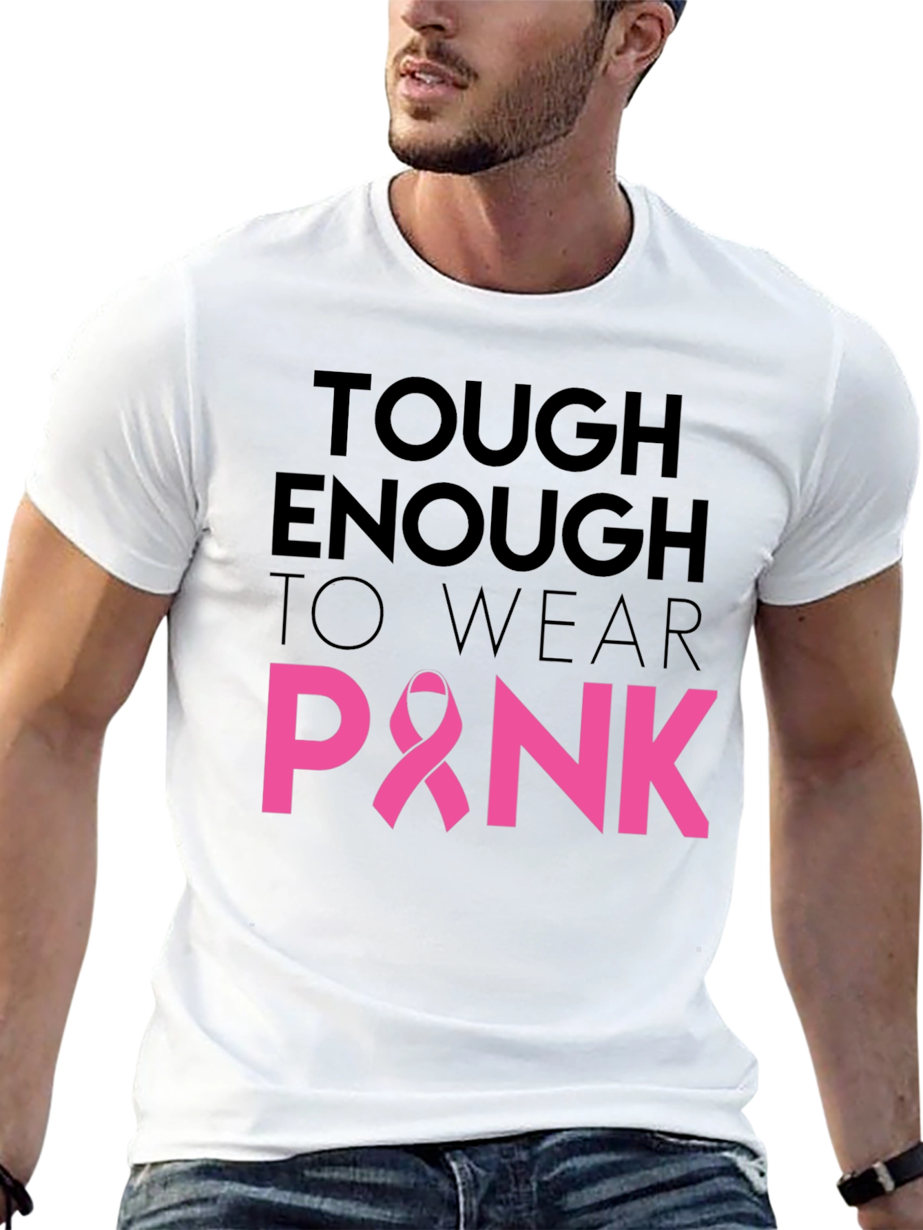 Tough Enough To Wear Pink Ribbon T-Shirt