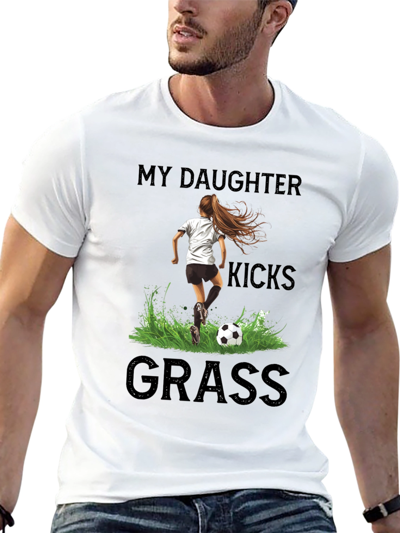 My Daughter Kicks Grass Soccer T-Shirt