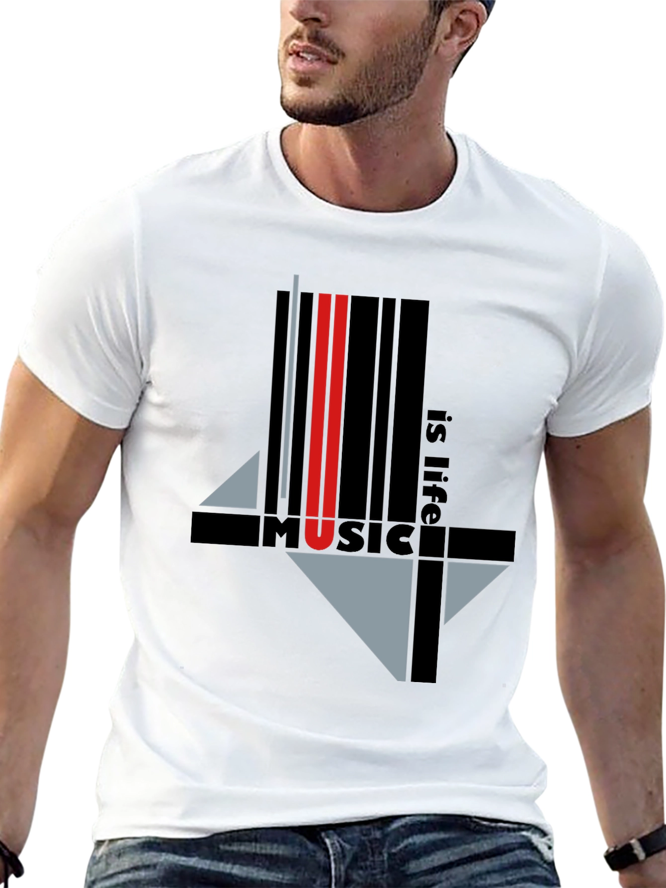 Music is Life Graphic Tee - Black