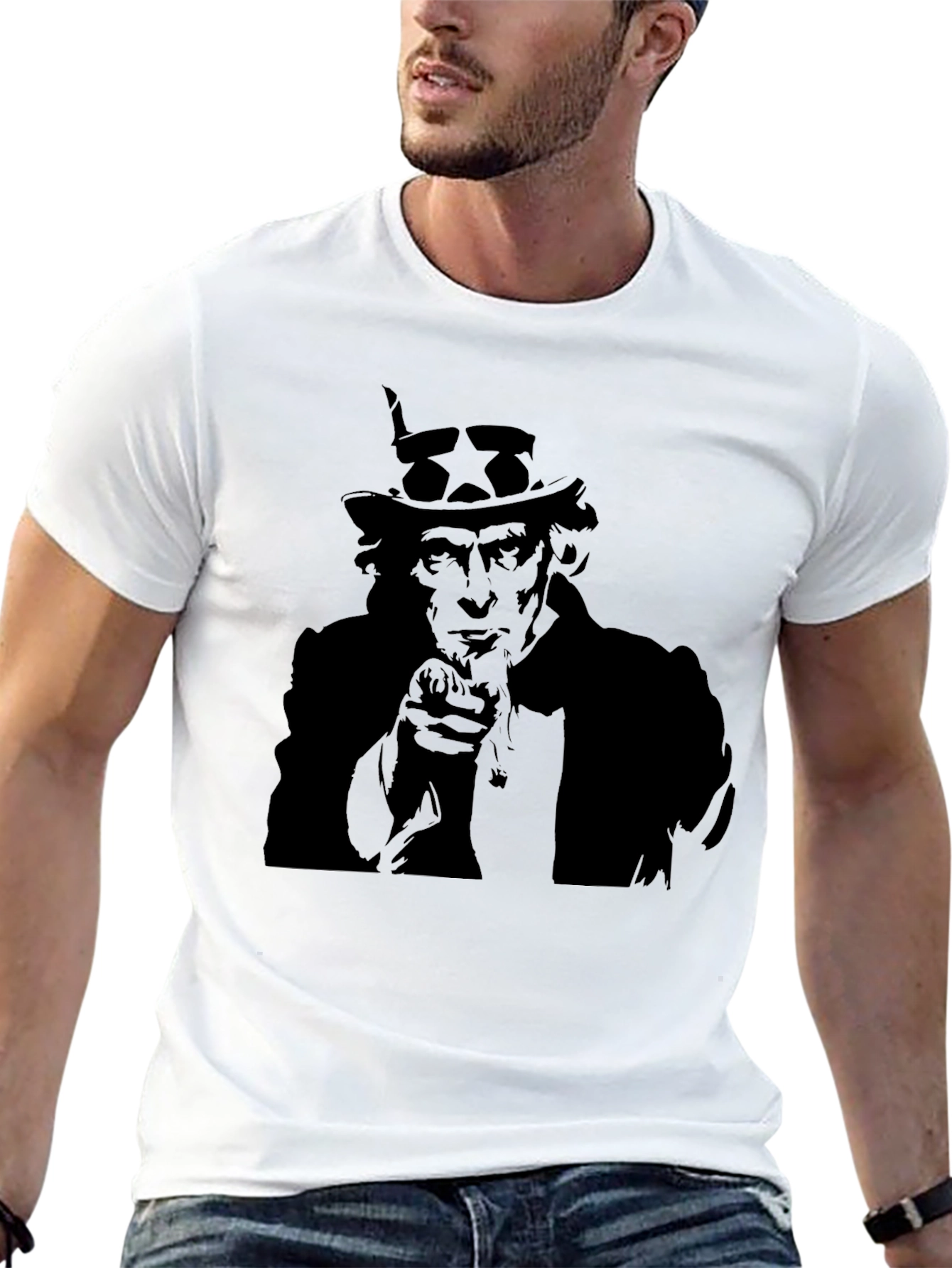 Uncle Sam I Want You Black T-Shirt