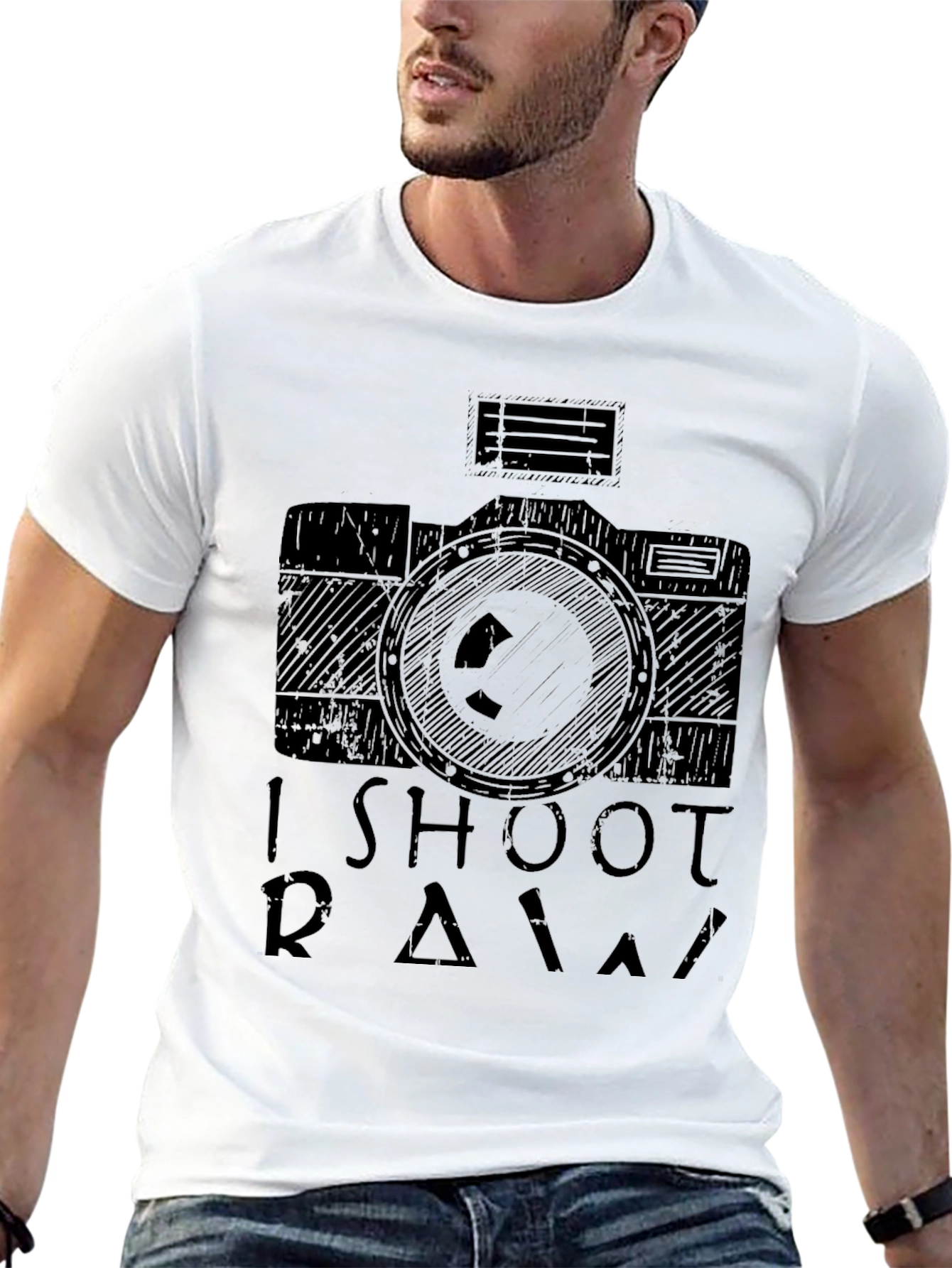 I Shoot RAW Camera T-Shirt - Photographer Apparel