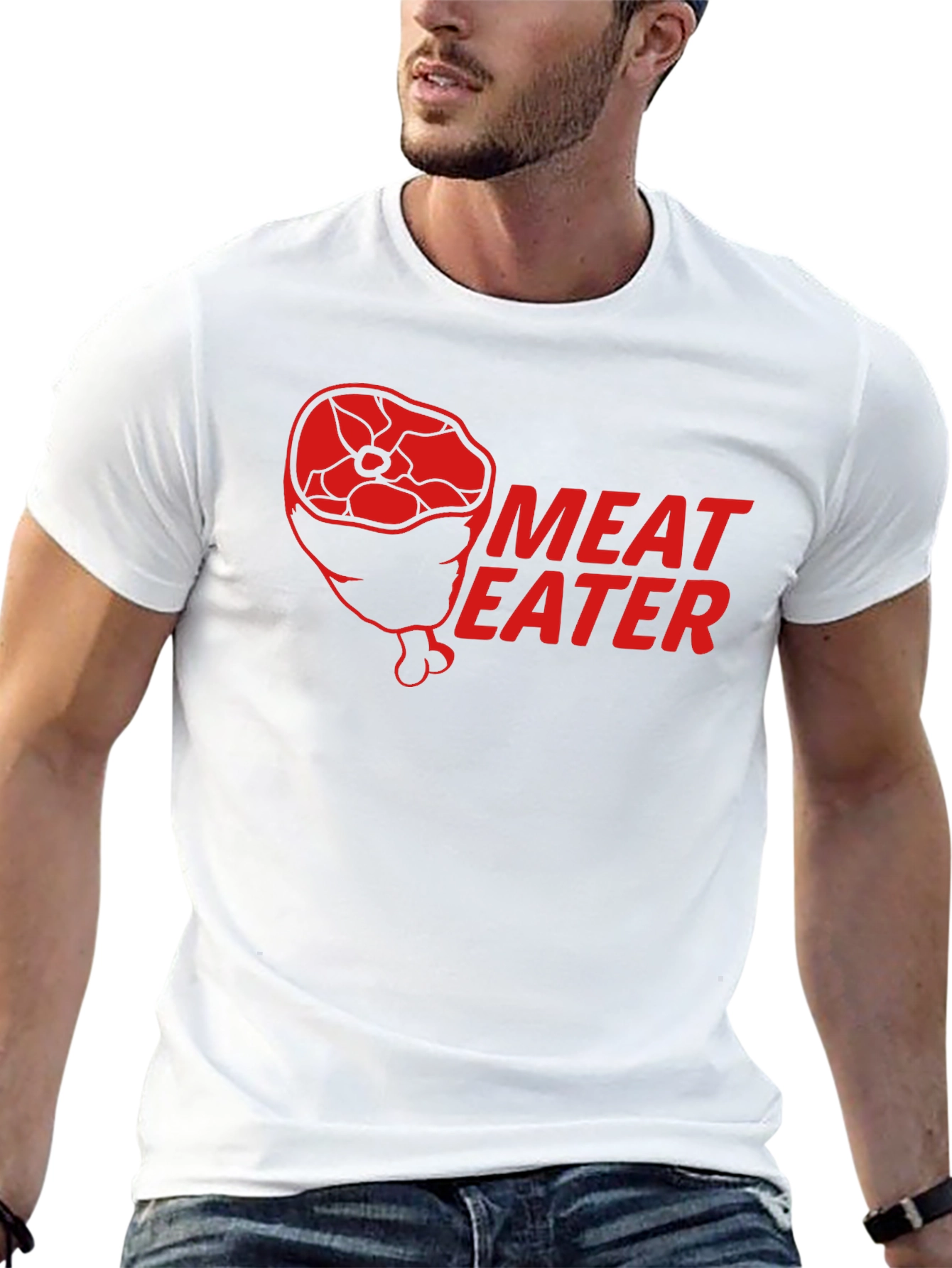 Meat Eater Graphic Print Black T-Shirt