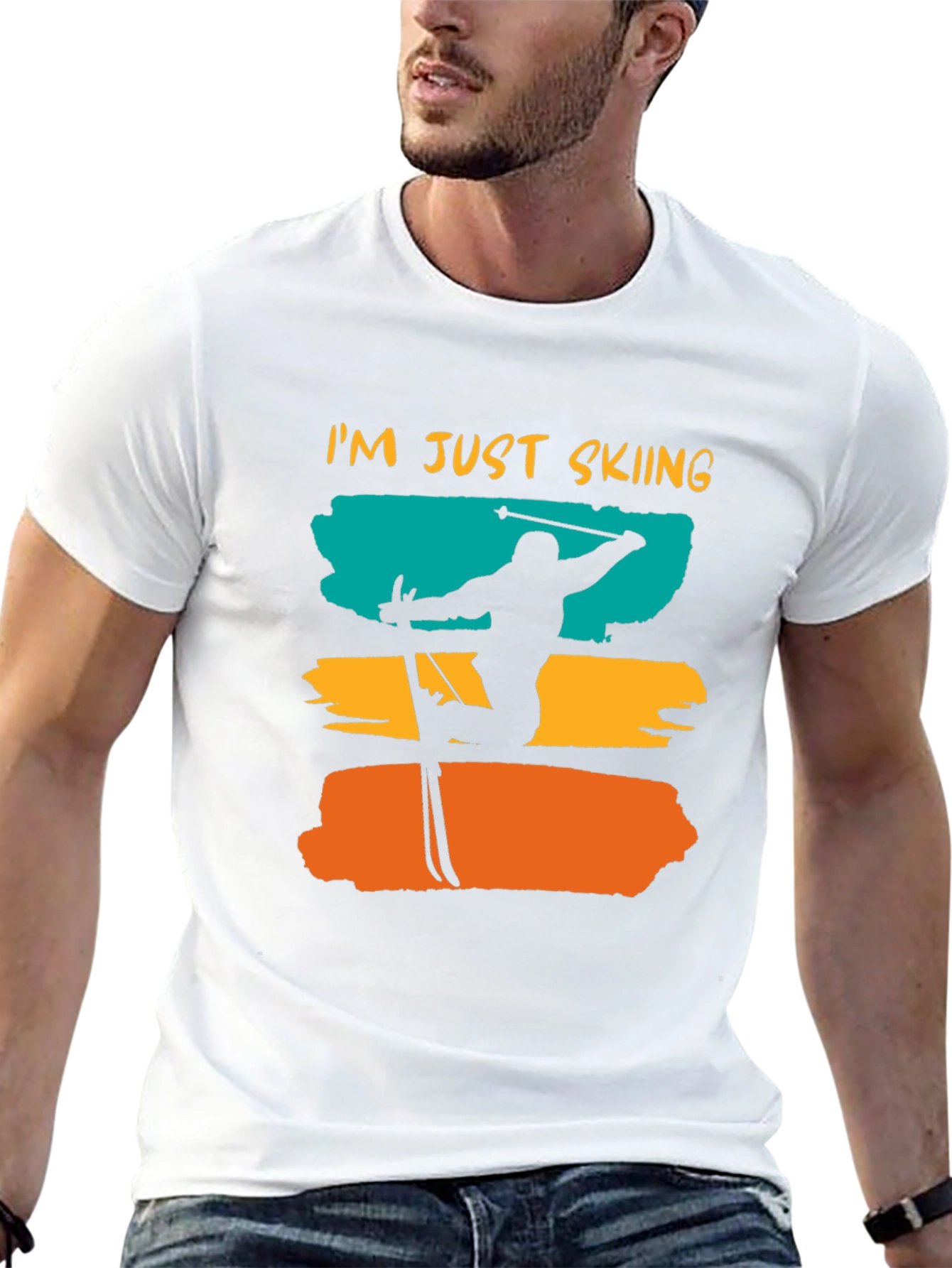 Im Just Skiing T-Shirt - Unique Design Casual Wear
