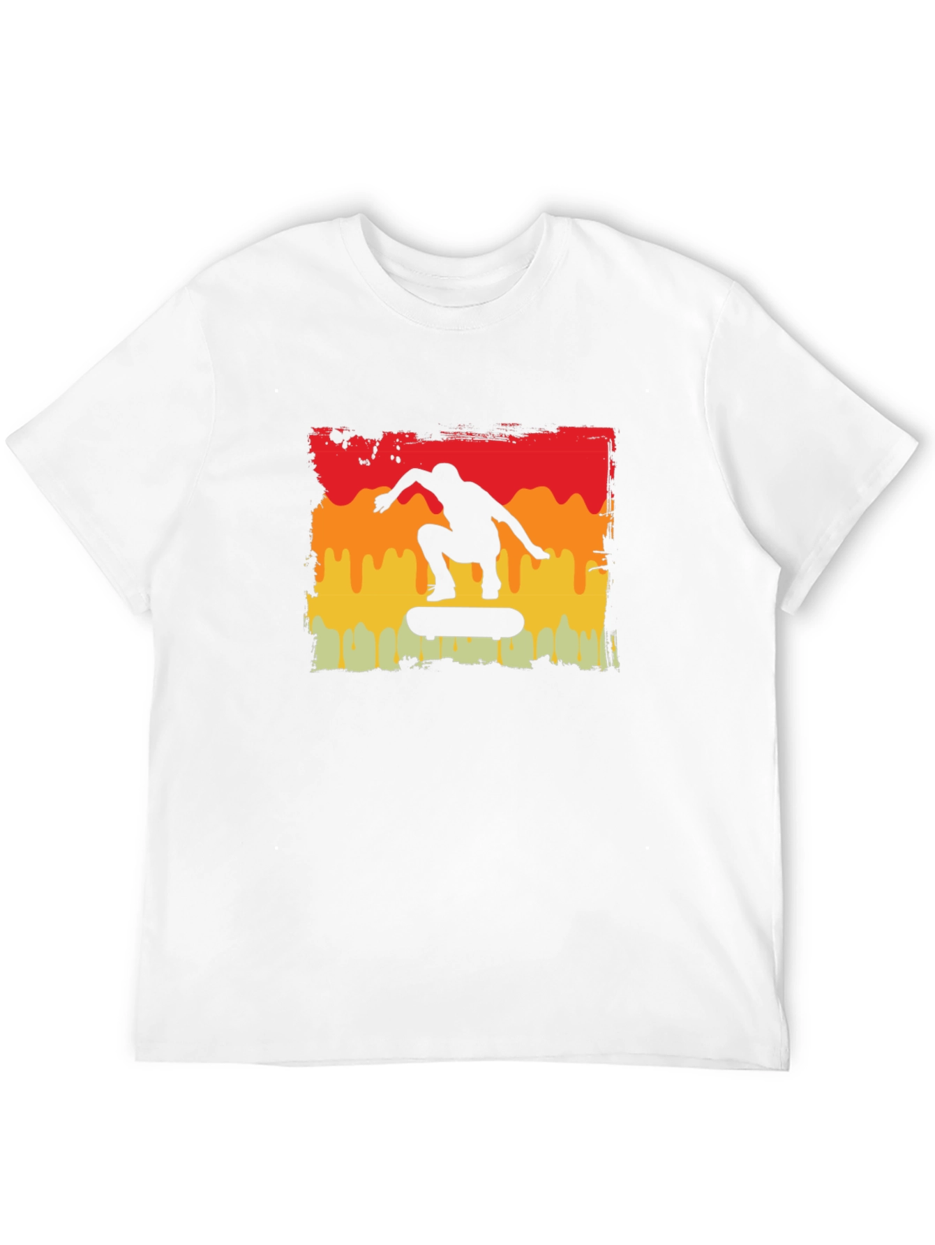 Skateboarding Silhouette Graphic Tee - Retro Style