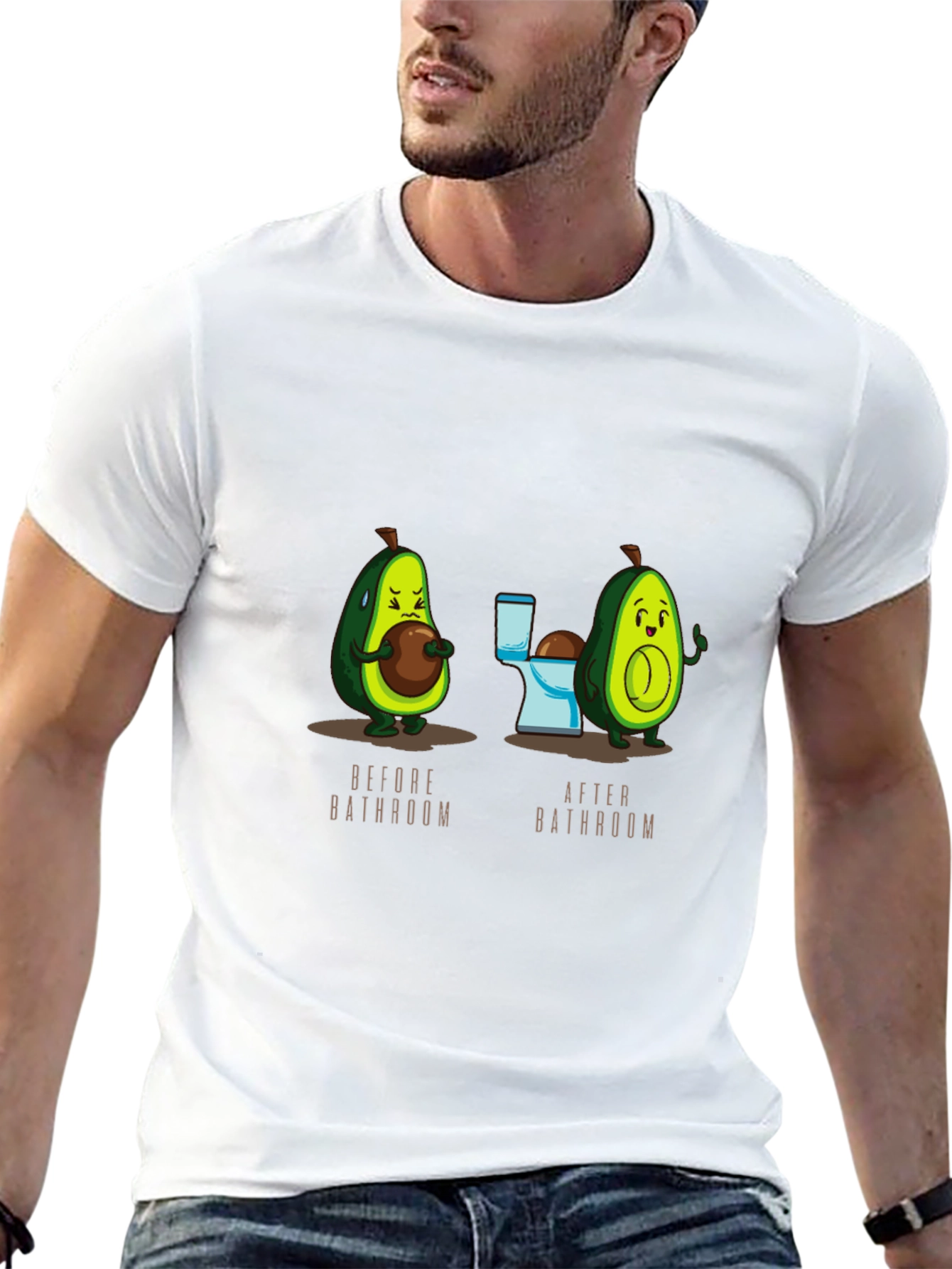 Avocado Bathroom Humor Black T-Shirt