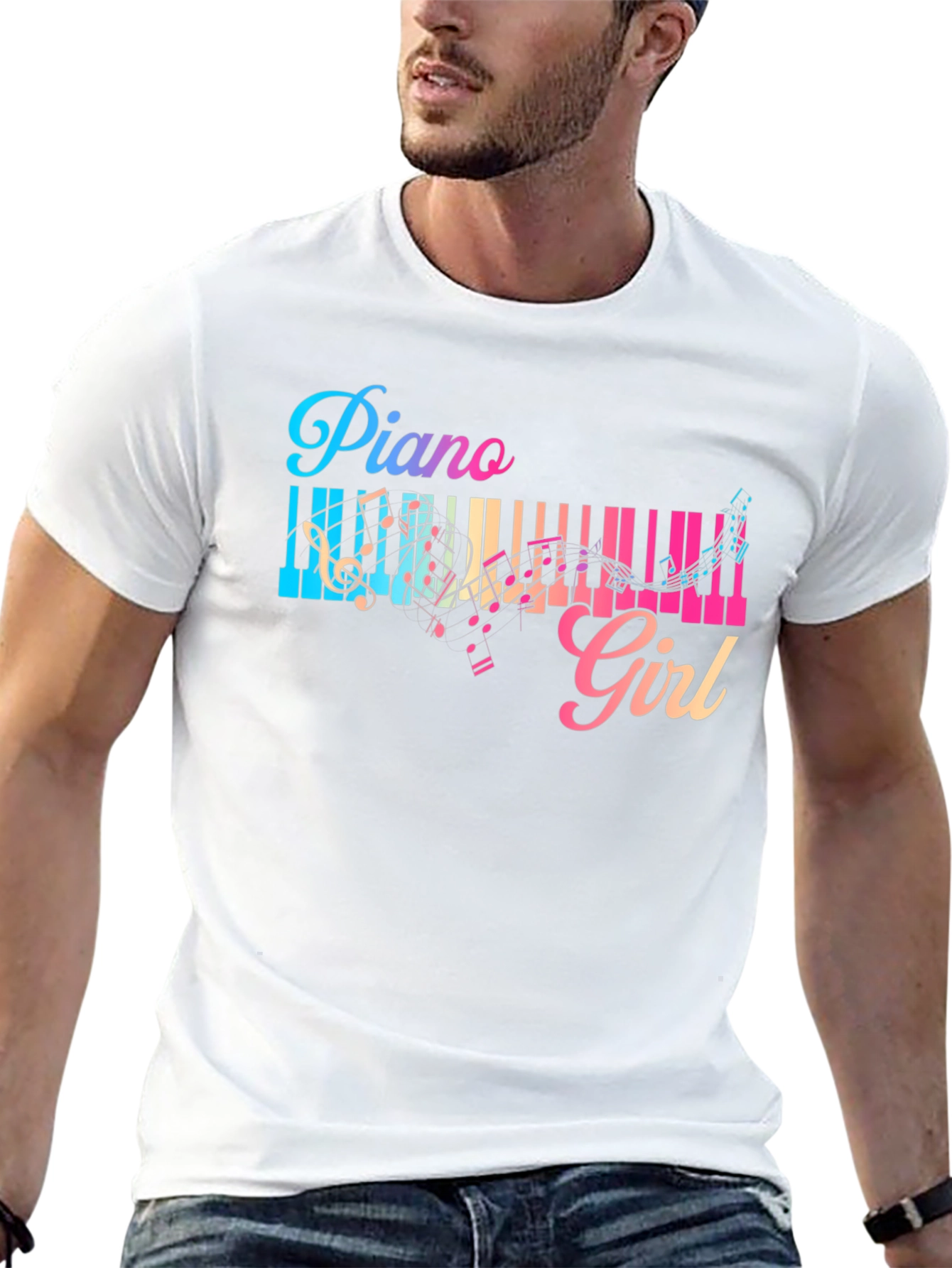 Piano Girl T-Shirt - Music Lover Tee