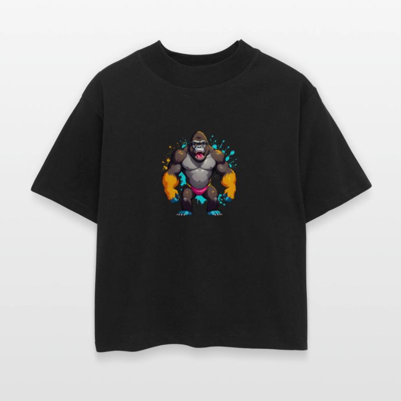 A Cartoonish Gorilla in a Playful Pose