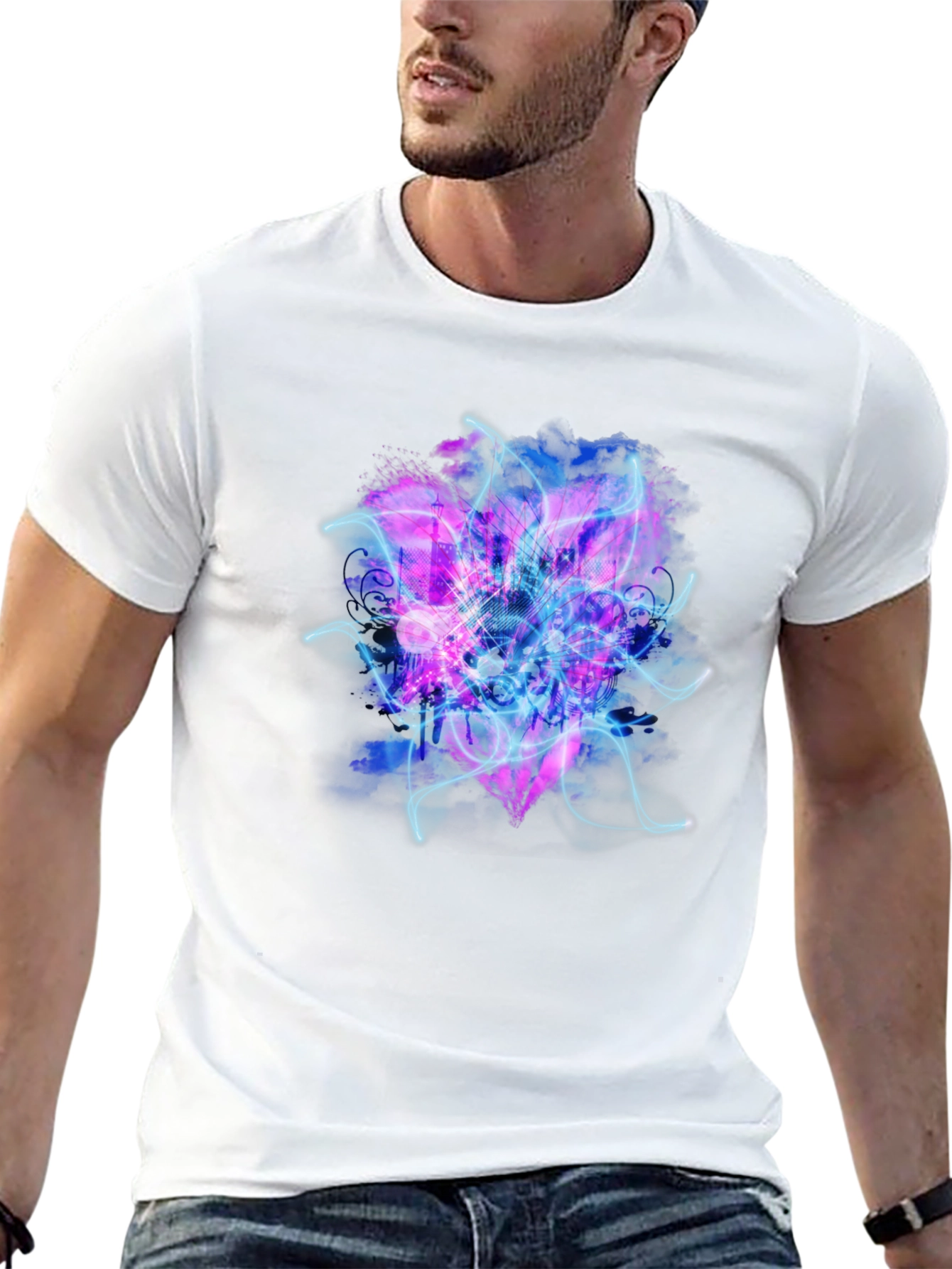 Electric Heart Graphic Black T-Shirt