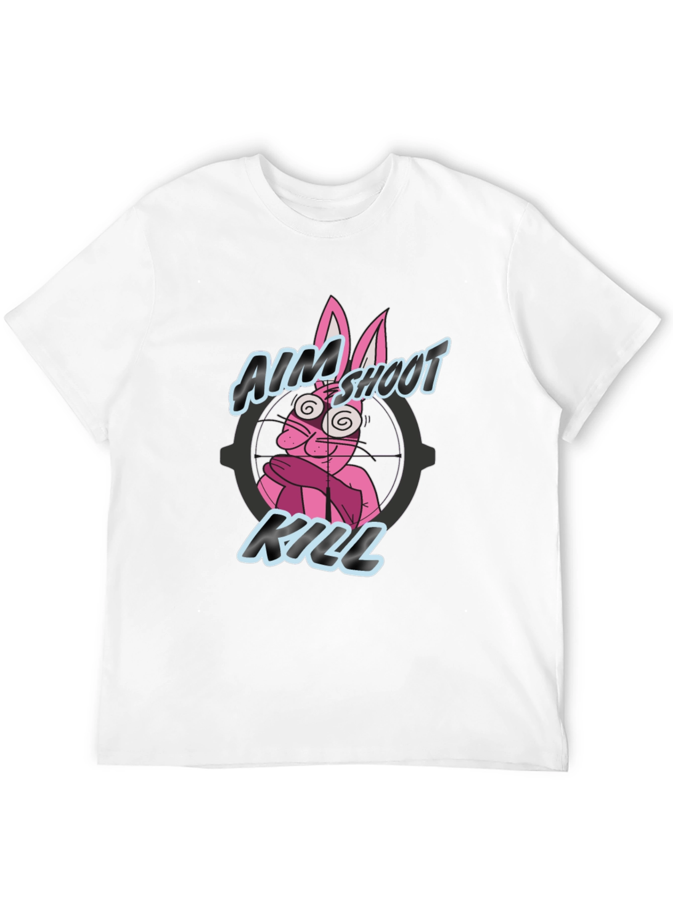 Aim Shoot Kill Rabbit Black T-Shirt