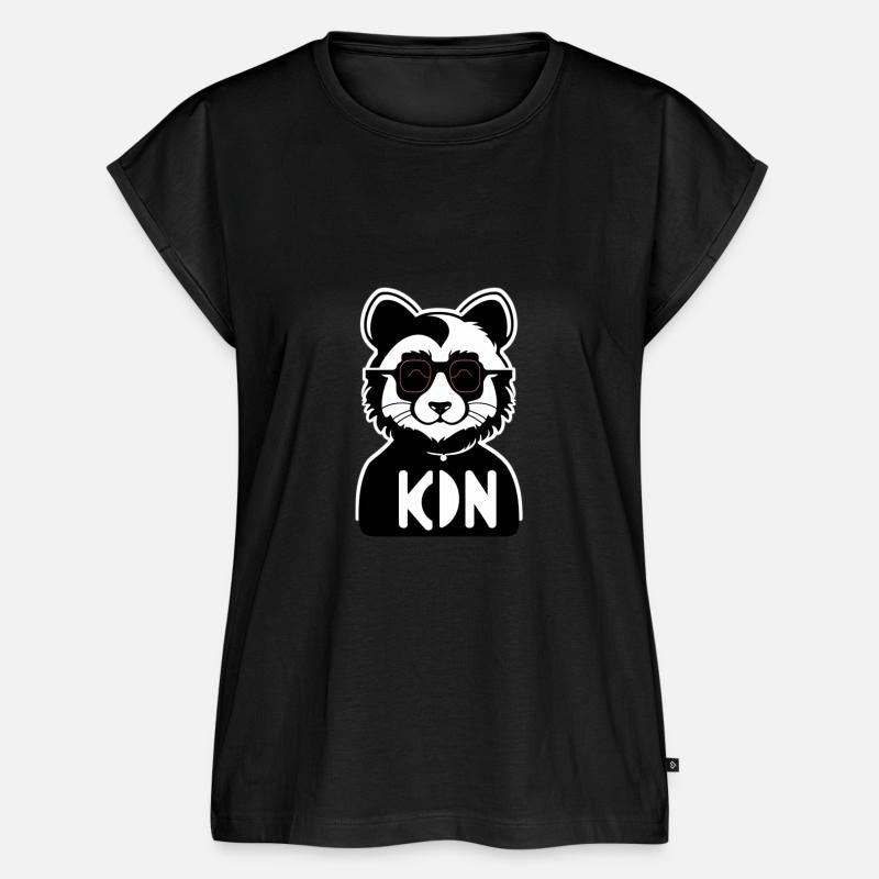 An anthropomorphic funny cat panda in black glasse