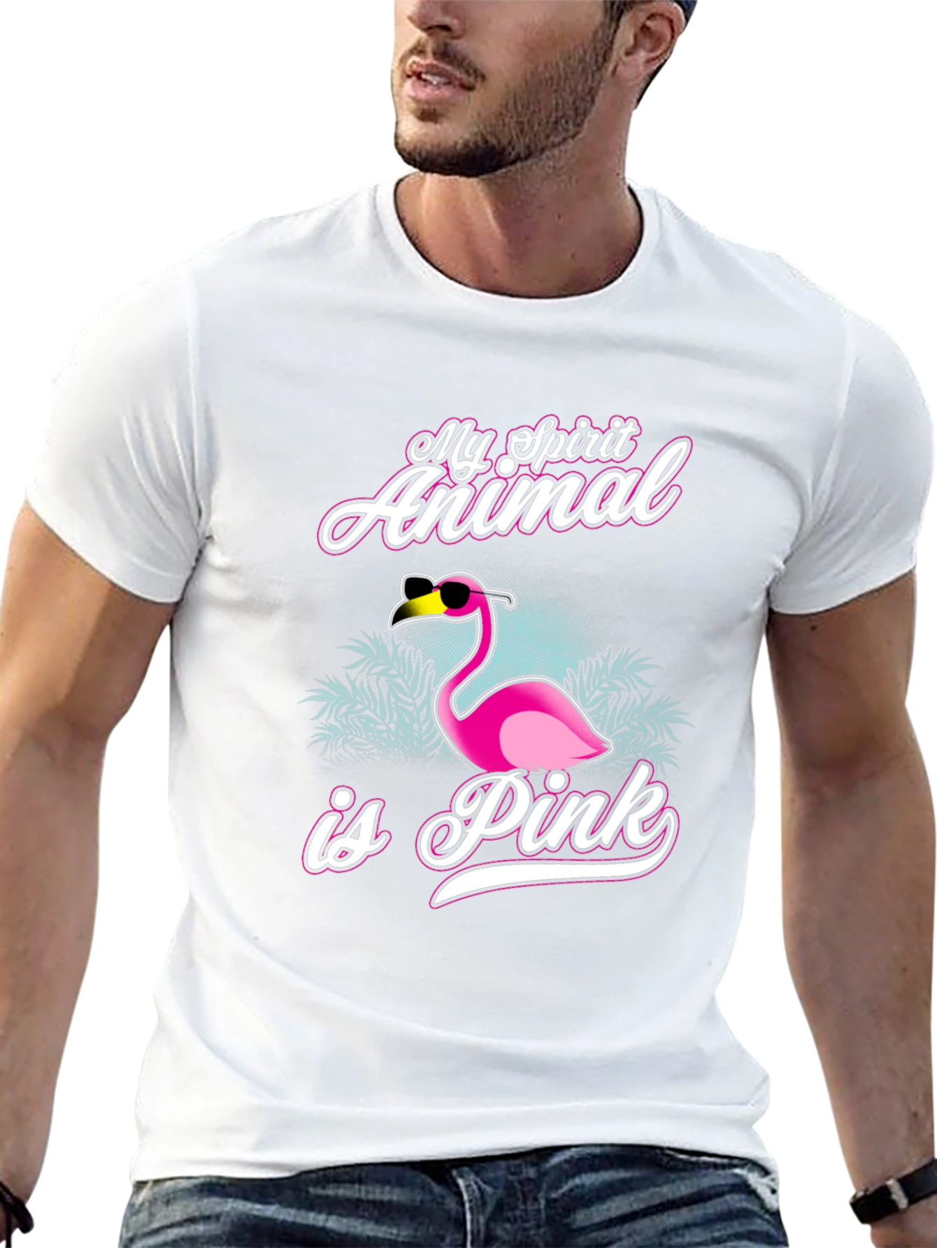 My Spirit Animal is Pink Flamingo Graphic Tee