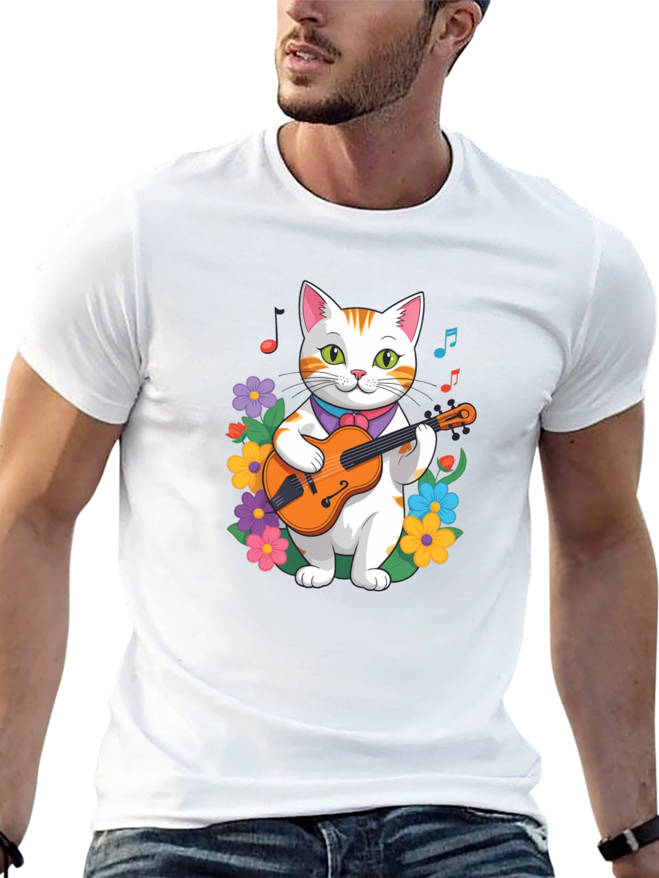 Cat Playing Guitar T-Shirt