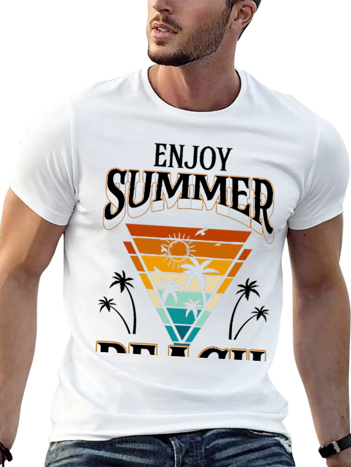 Enjoy Summer Beach Retro Graphic Tee