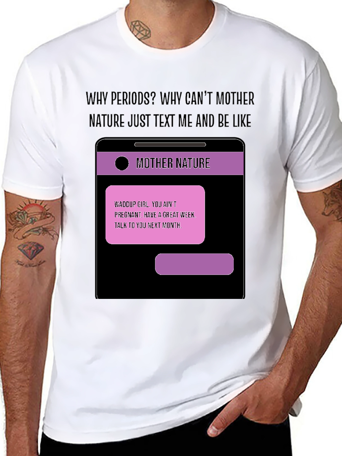 Humorous Mother Nature Text T-Shirt