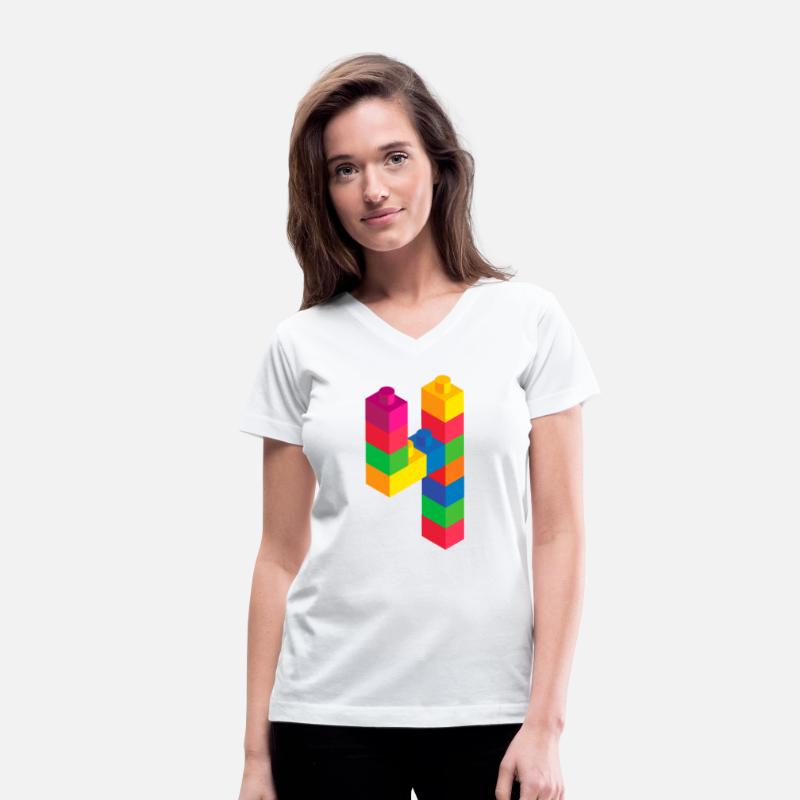 Cute Block Building 4th Birthday Gift 4 Year Old